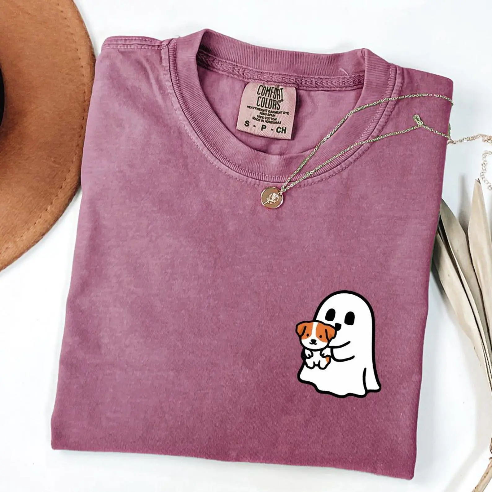 Comfort Colors 50+ Dog Breeds Cute Ghost Shirt, Halloween Pet Lover Graphic Tee, Spooky Season Gift - photo 2