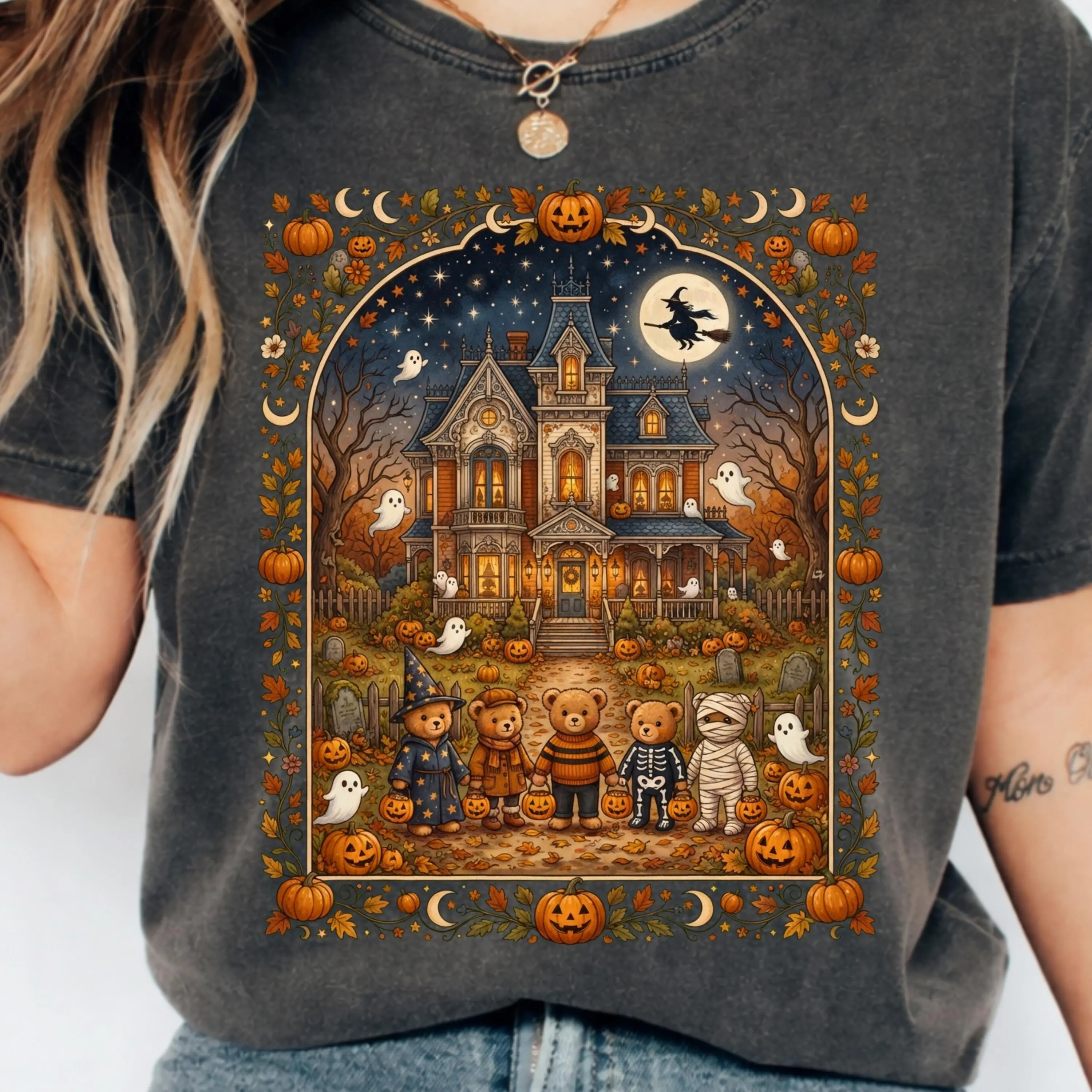 Comfort Colors 90s Bears Halloween Trick Or Treat Shirt, Retro Vintage Fall Autumn Tee for Boys and Girls - photo 5