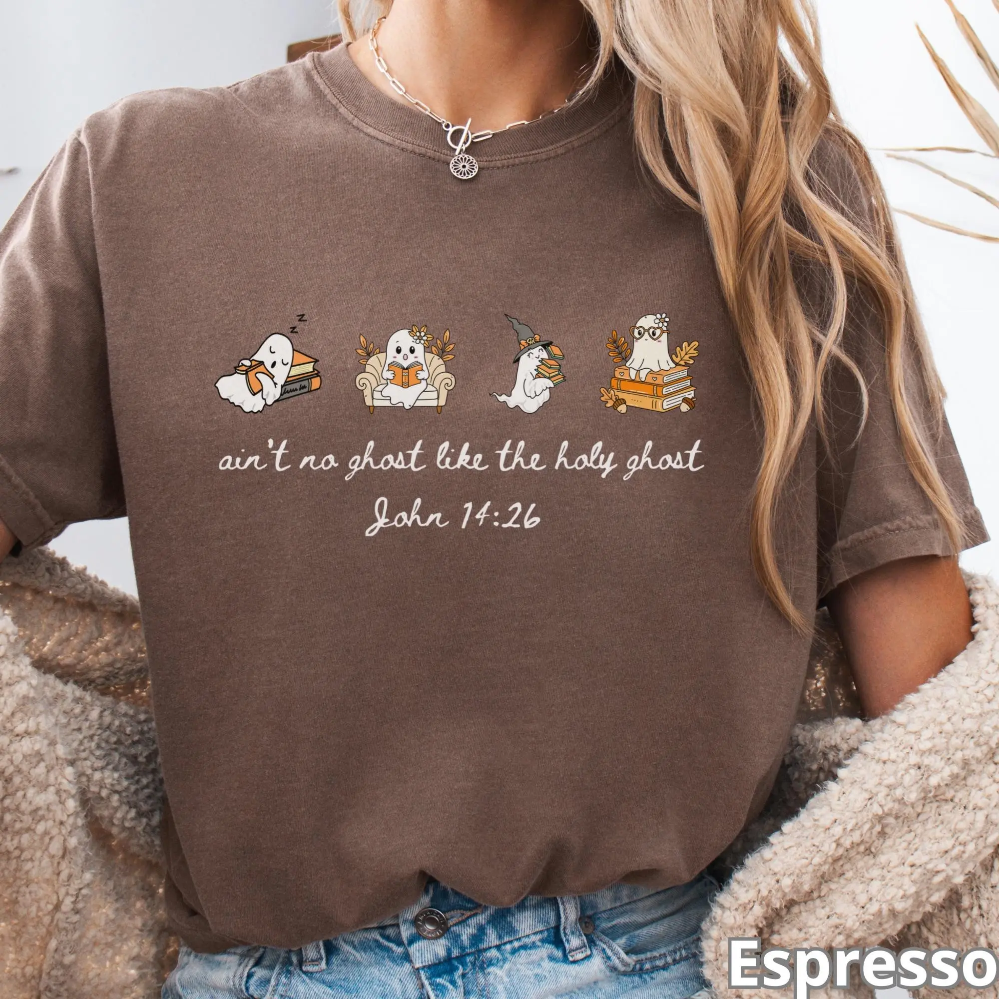 Comfort Colors Ain't No Ghost Like the Holy Ghost Shirt, Christian Halloween Cozy Autumn Fall Tee - photo 5