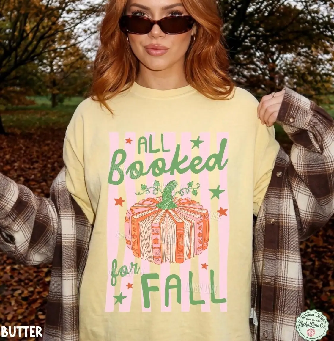 Comfort Colors All Booked for Fall Shirt, Pumpkin Bookish Tee, Preppy Autumn Gift for Book Lovers - photo 2