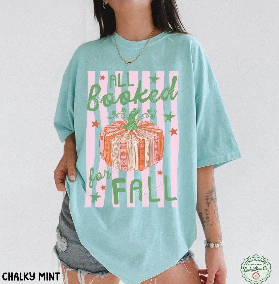 Comfort Colors All Booked for Fall Shirt, Pumpkin Bookish Tee, Preppy Autumn Gift for Book Lovers - photo 5