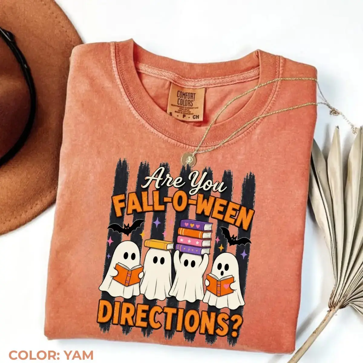 Comfort Colors Are You Fall-O-Ween Directions Shirt, Ghost Teacher Halloween Graphic Tee, Funny Spooky Gift - photo 2