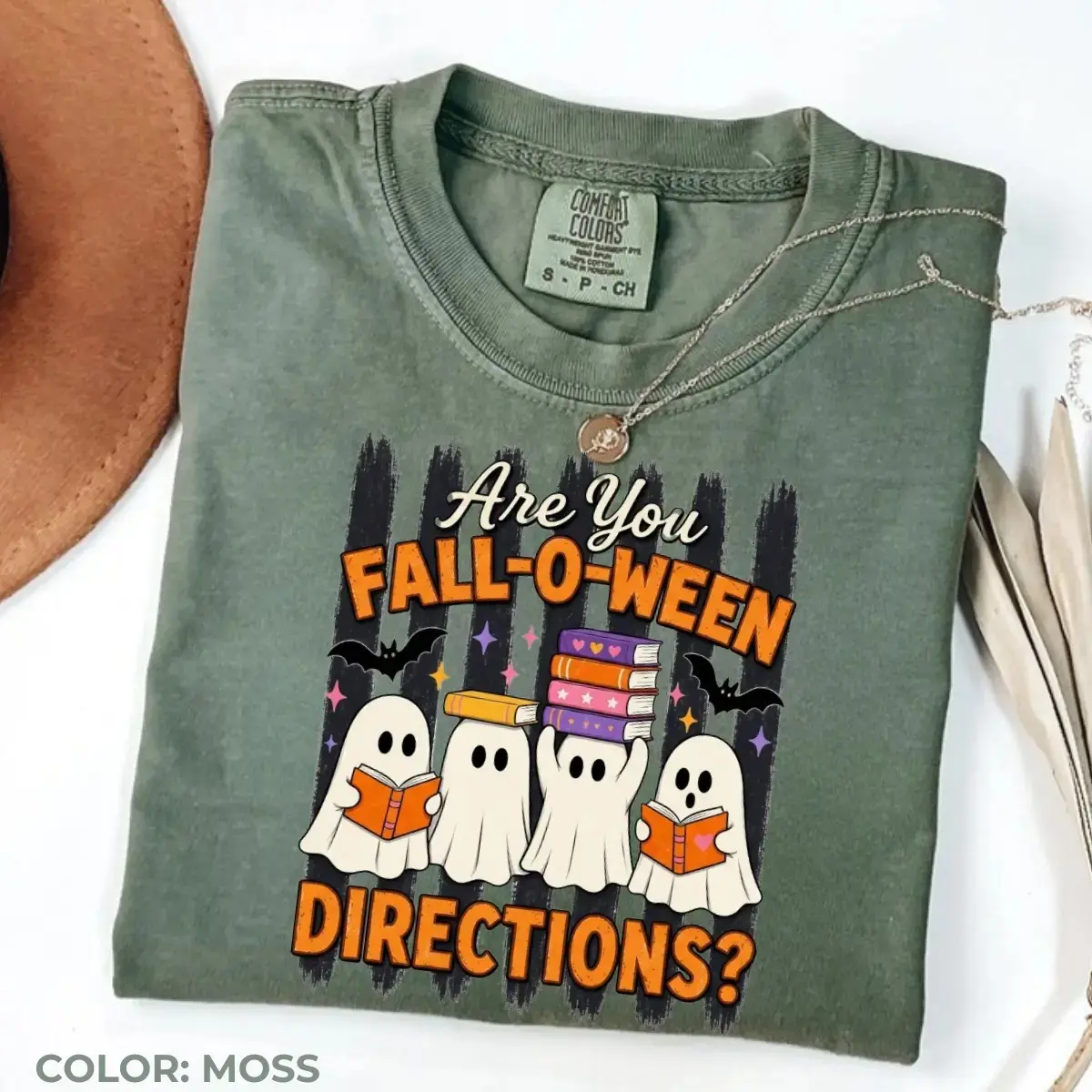 Comfort Colors Are You Fall-O-Ween Directions Shirt, Ghost Teacher Halloween Graphic Tee, Funny Spooky Gift - photo 3