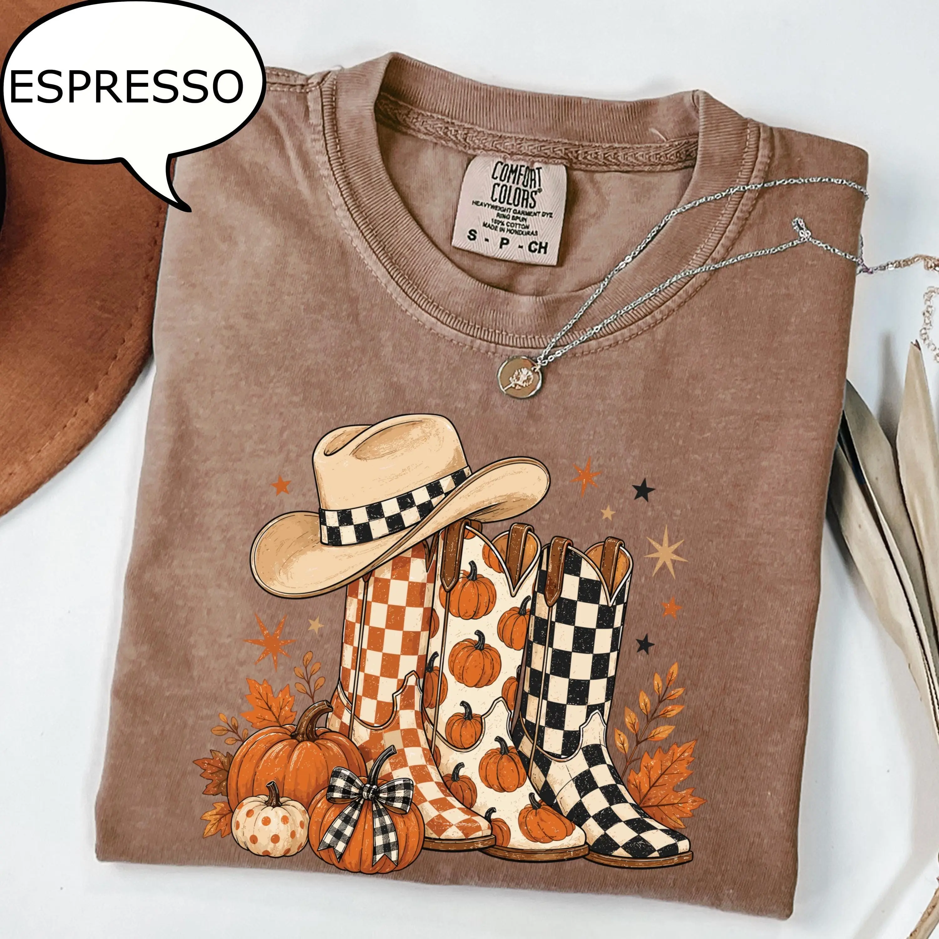 Comfort Colors Autumn Boots T-Shirt, Western Fall Cowboy Tee, Country Woman Season Top