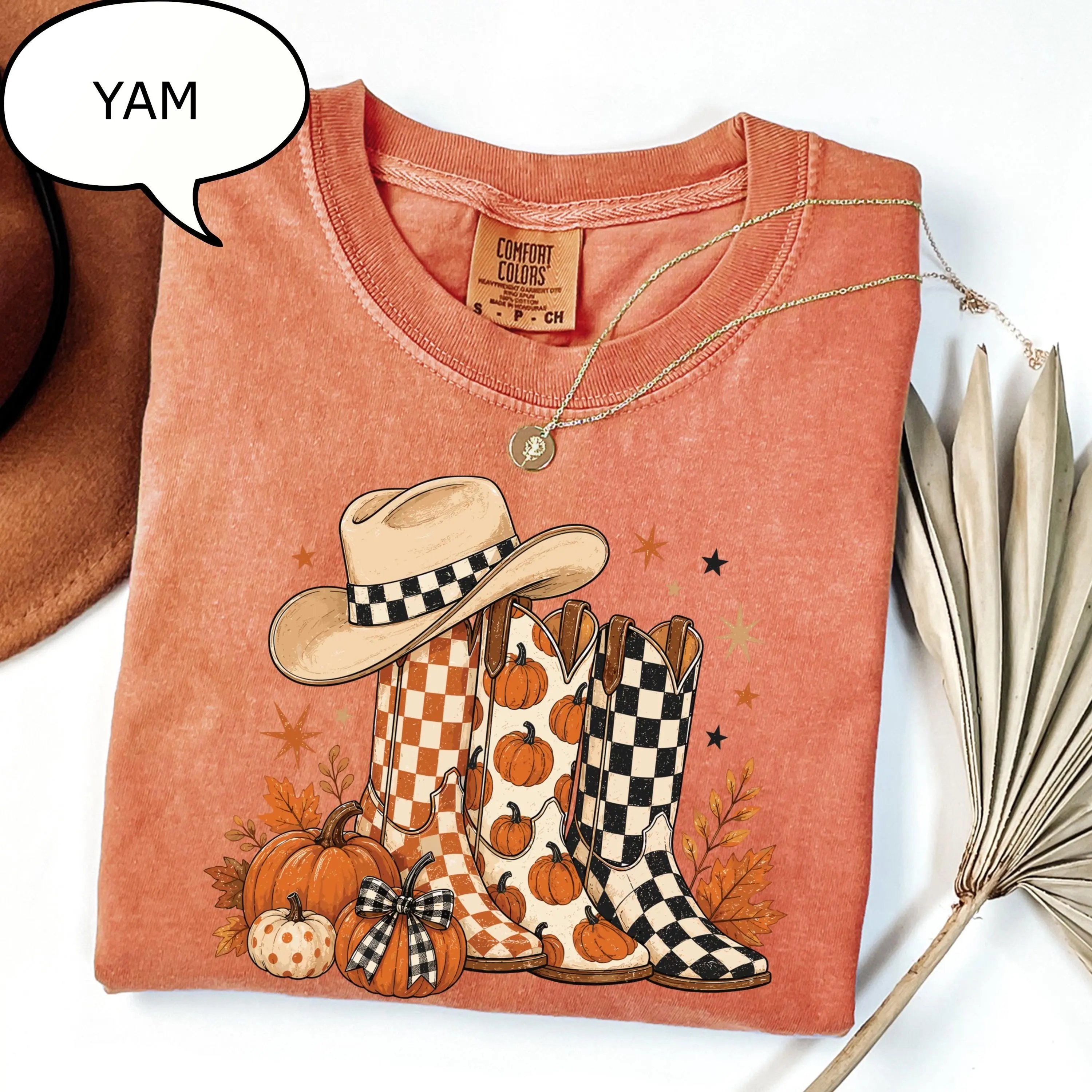 Comfort Colors Autumn Boots T-Shirt, Western Fall Cowboy Tee, Country Woman Season Top - photo 4