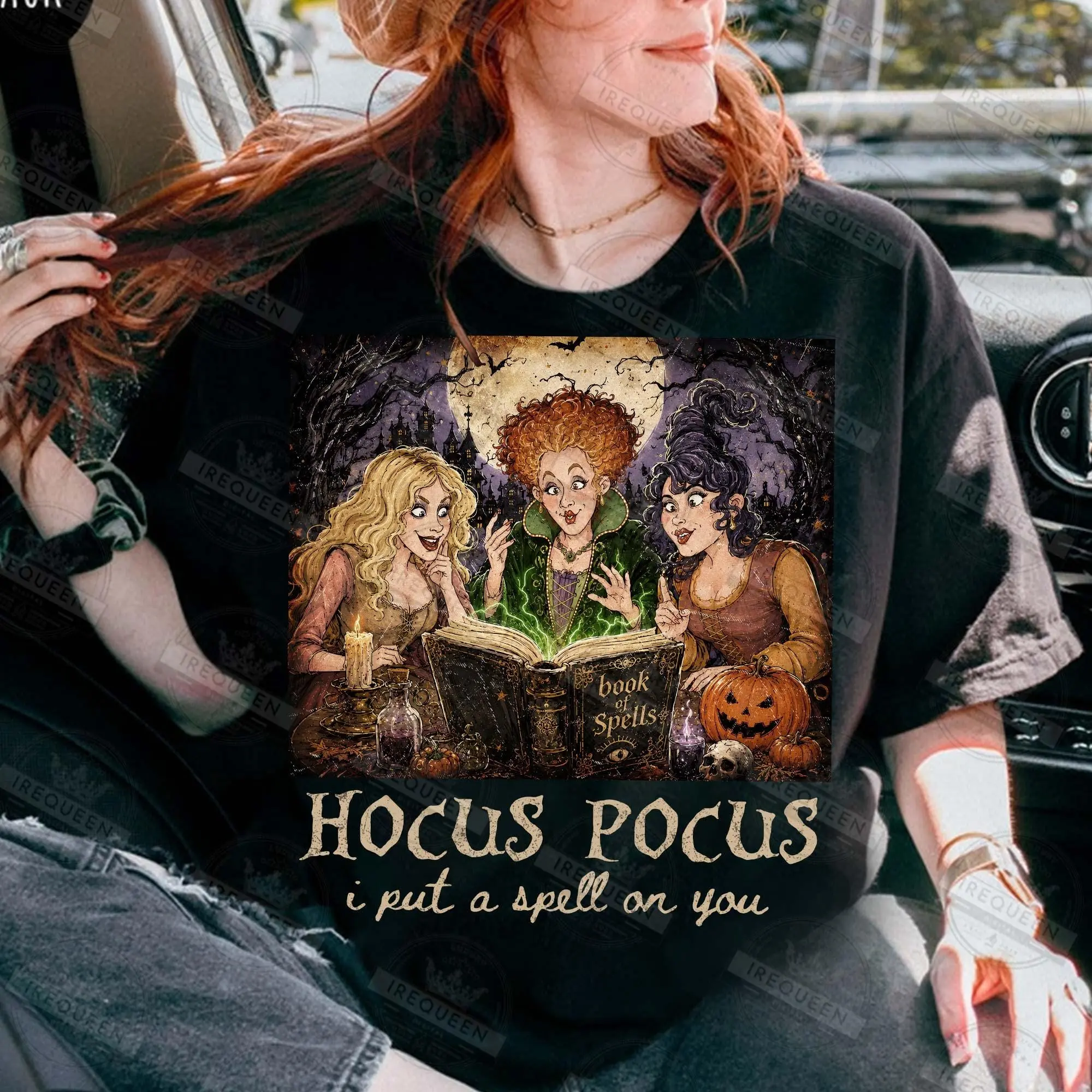 Comfort Colors Bad Witches Spell Halloween T-Shirt, Funny Doll Face Coquette Movie Spooky Season Tee - photo 3
