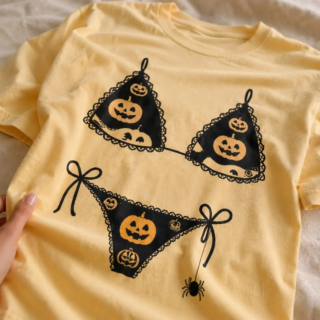 Comfort Colors Beach T-Shirt, Bikini Cover Up Halloween Graphic Tee, Spooky Season Casual Summer Trendy Top Gift - photo 2