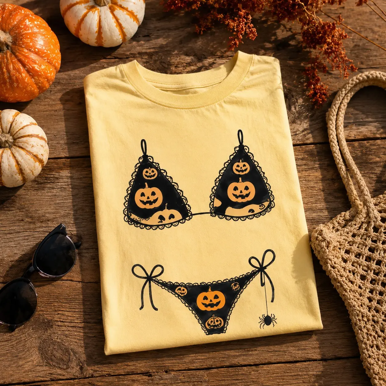 Comfort Colors Beach T-Shirt, Bikini Cover Up Halloween Graphic Tee, Spooky Season Casual Summer Trendy Top Gift - photo 4