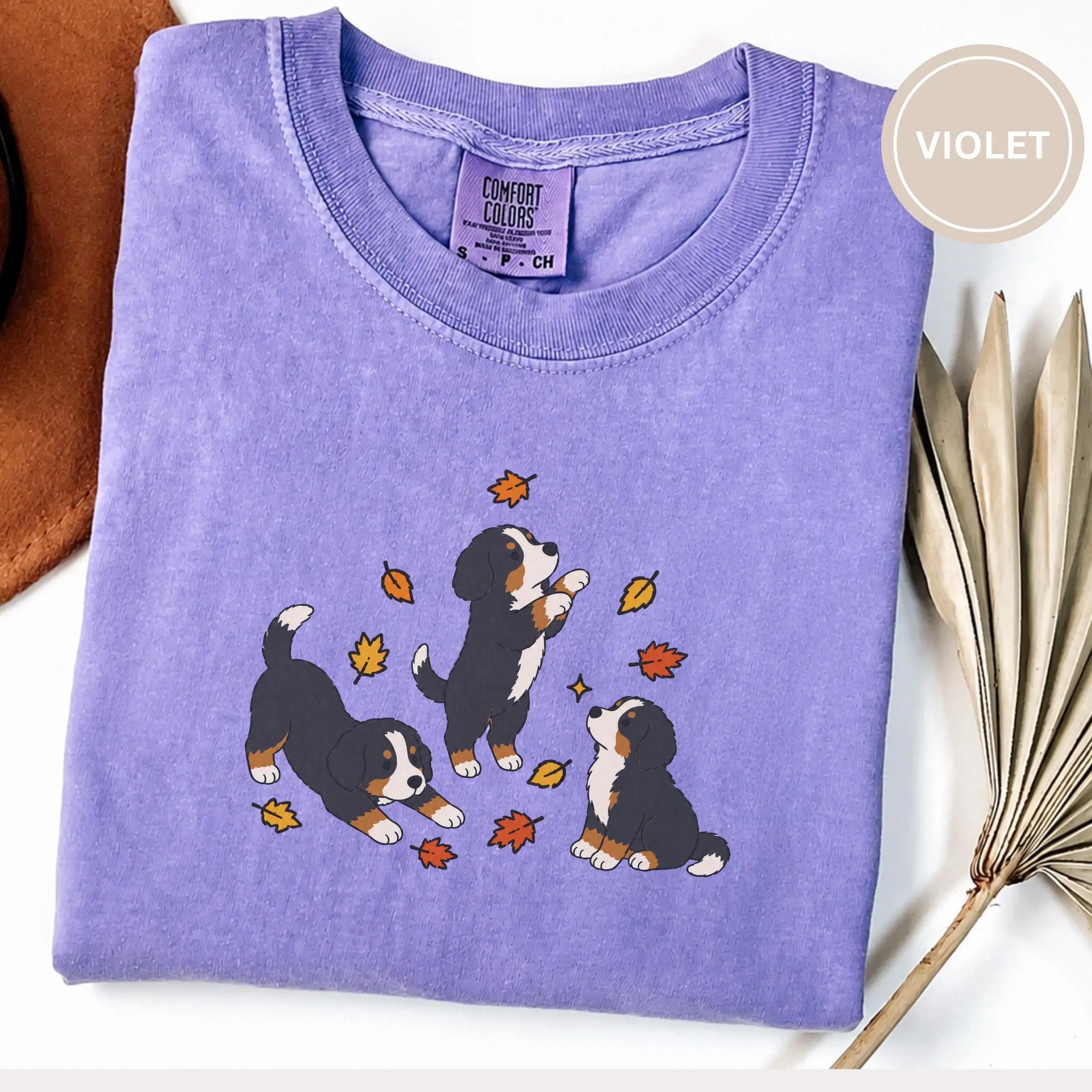 Comfort Colors Bernese Mountain Dog Fall Sweatshirt, Cute Pumpkin Season Crewneck, Berner Mom Gift - photo 2