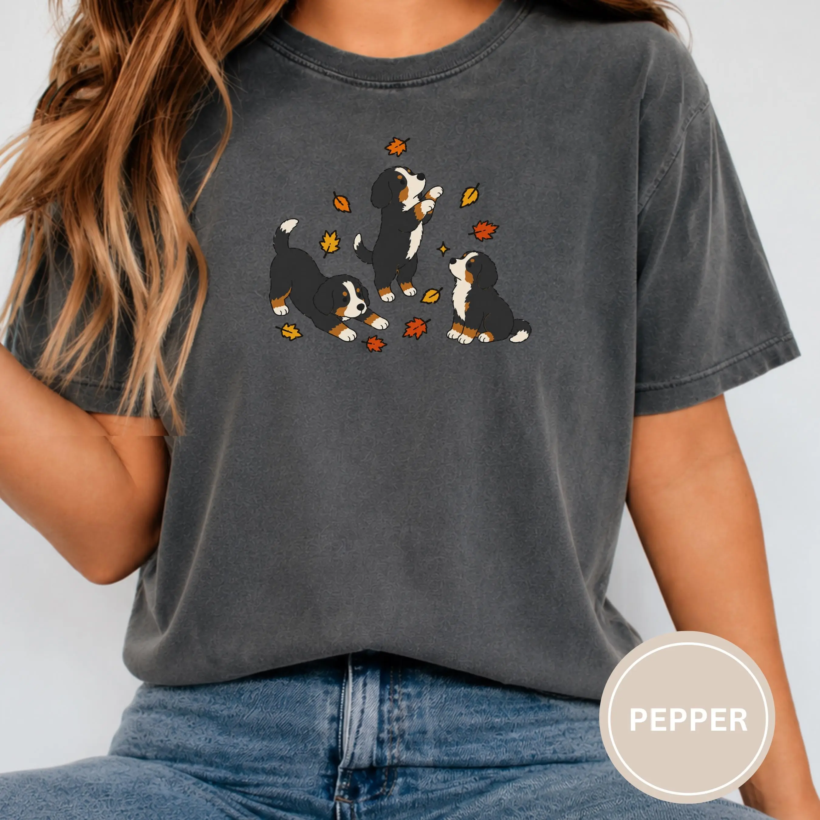 Comfort Colors Bernese Mountain Dog Fall Sweatshirt, Cute Pumpkin Season Crewneck, Berner Mom Gift - photo 4