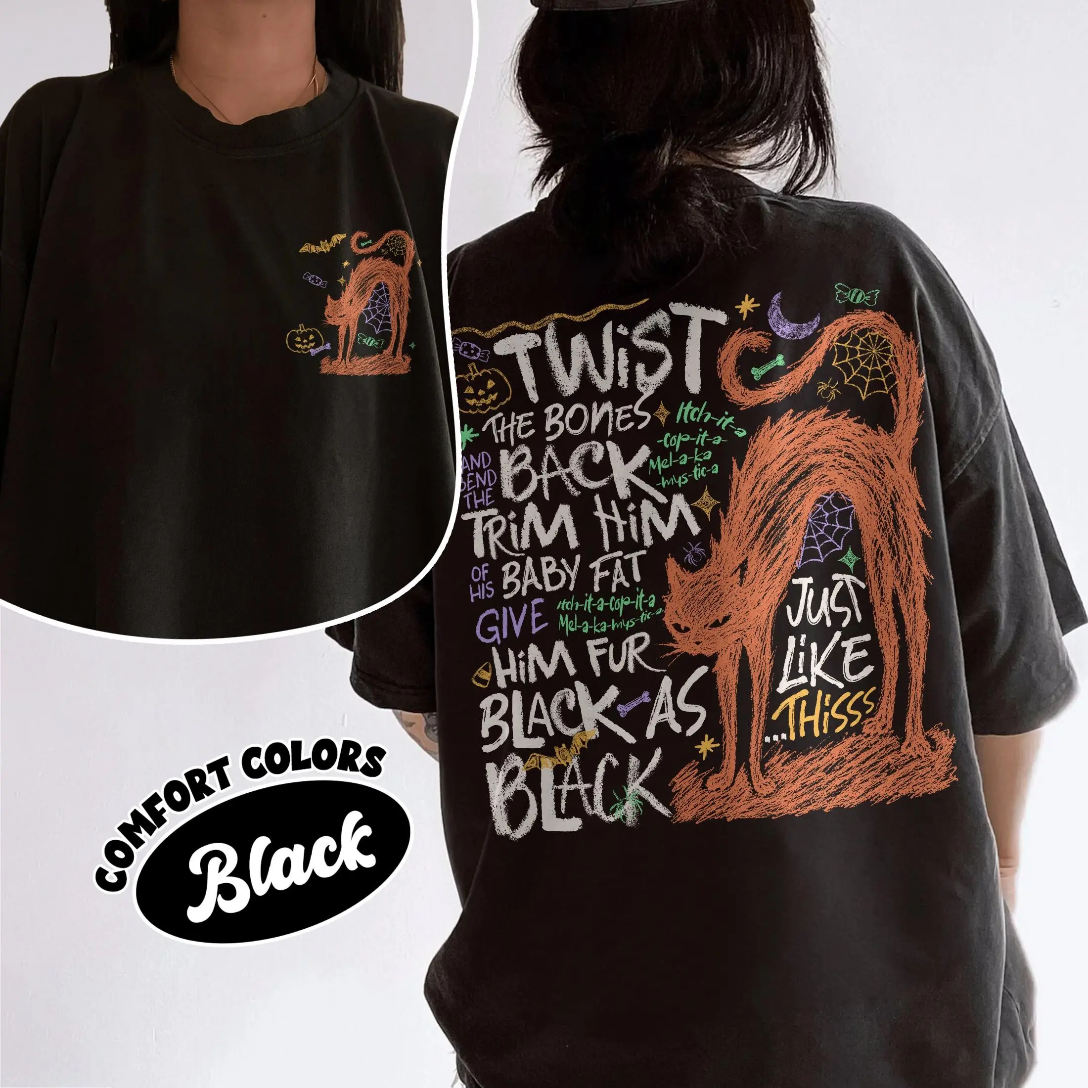 Comfort Colors Black Cat Spooky Season Shirt, Spell Cast Halloween Tee, Funny Witch Sisters Magical Practical Gift