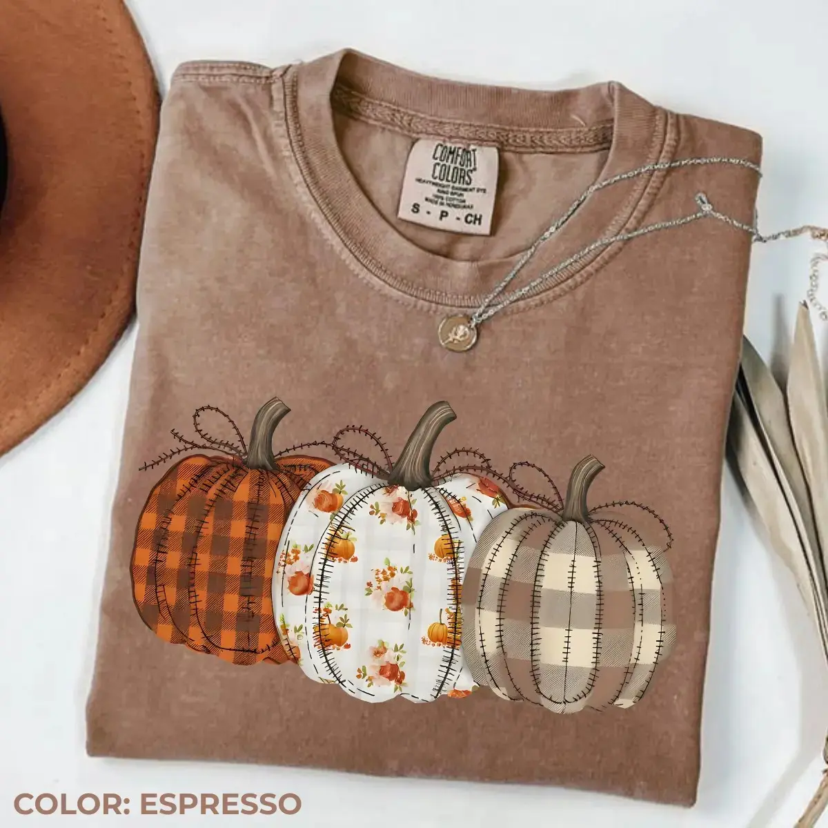 Comfort Colors Boho Fall Pumpkin Patch T-Shirt, Cute Cozy Autumn Harvest Graphic Tee, Thanksgiving Gift