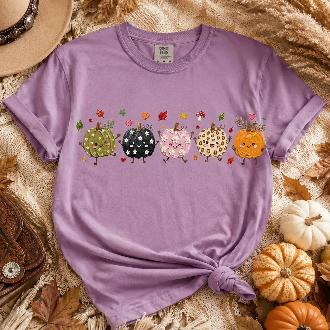 Comfort Colors Boho Pumpkin Doodle Sweatshirt, Cute Trendy Fall Season Autumn Cozy Vibes Halloween Crewneck - photo 3