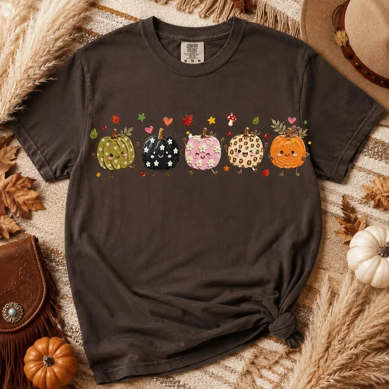 Comfort Colors Boho Pumpkin Doodle Sweatshirt, Cute Trendy Fall Season Autumn Cozy Vibes Halloween Crewneck - photo 4