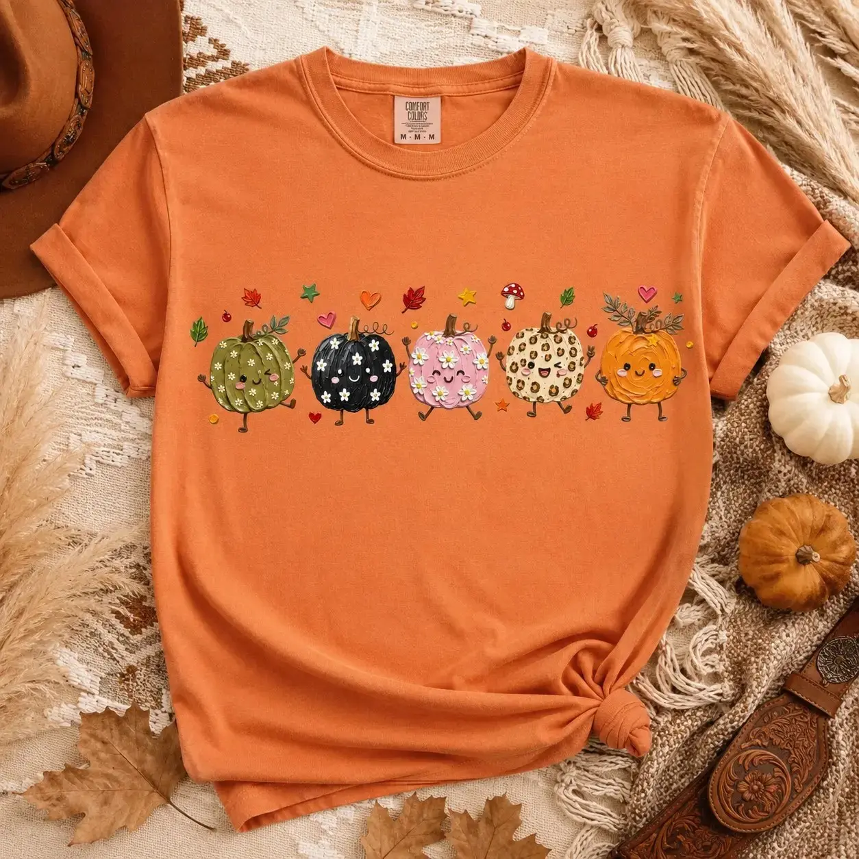 Comfort Colors Boho Pumpkin Doodle Sweatshirt, Cute Trendy Fall Season Autumn Cozy Vibes Halloween Crewneck - photo 5