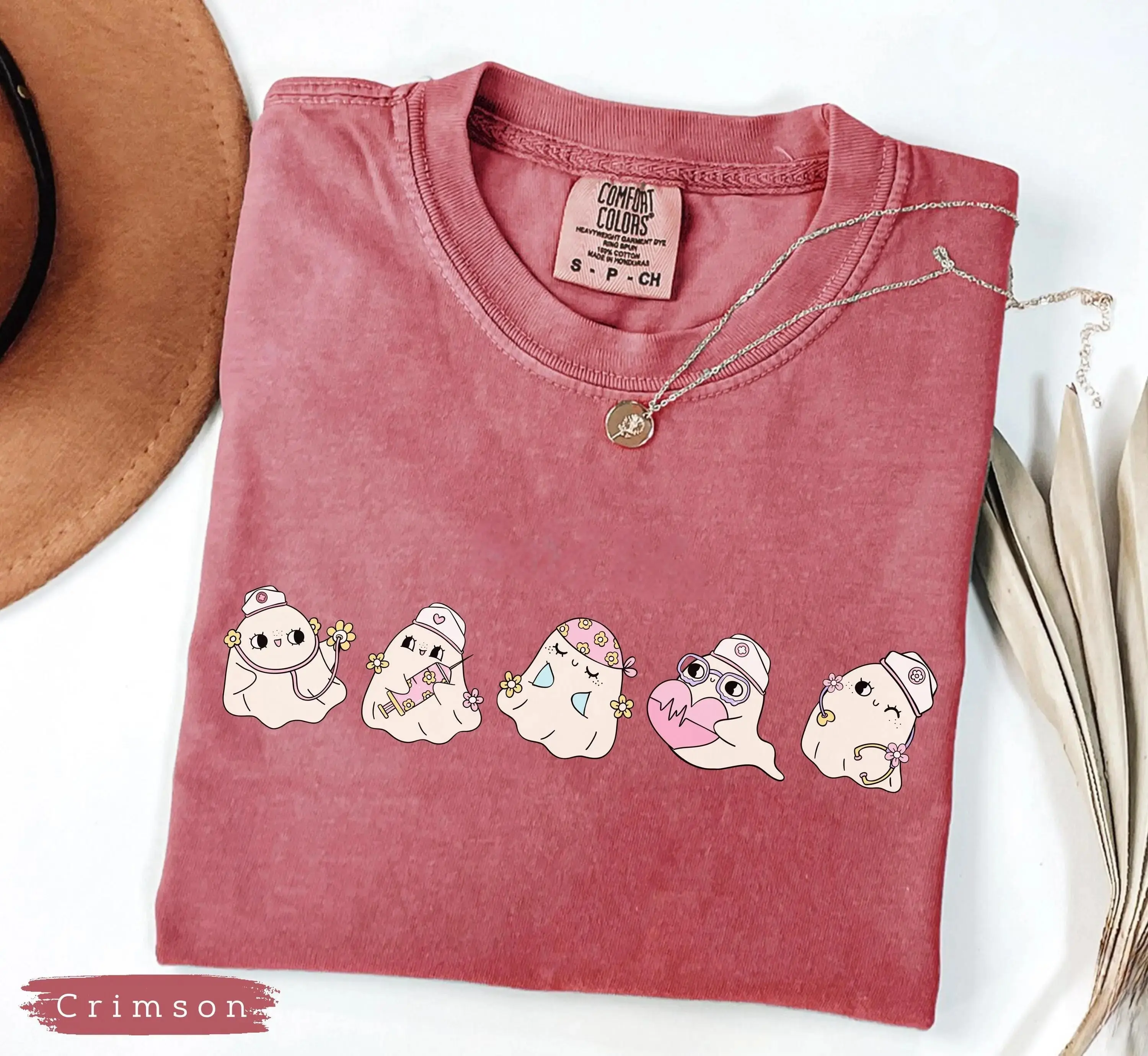 Comfort Colors Boo Boo Crew Ghost Nurse Shirt, Spooky Season Halloween Cute Fall Nursing Student Life Tee - photo 4