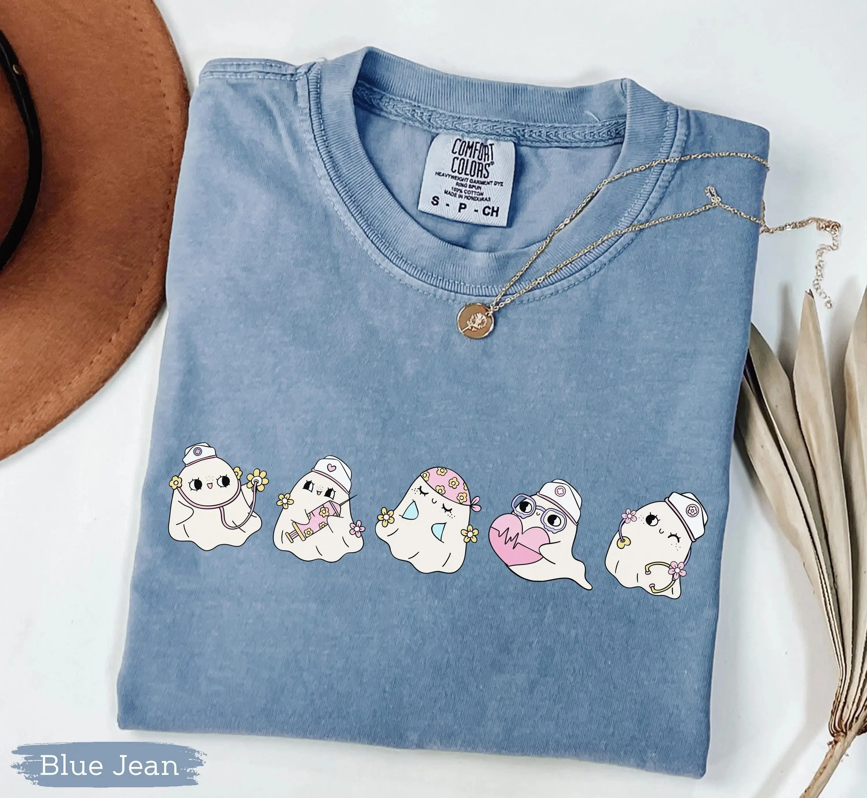 Comfort Colors Boo Boo Crew Ghost Nurse Shirt, Spooky Season Halloween Cute Fall Nursing Student Life Tee - photo 5