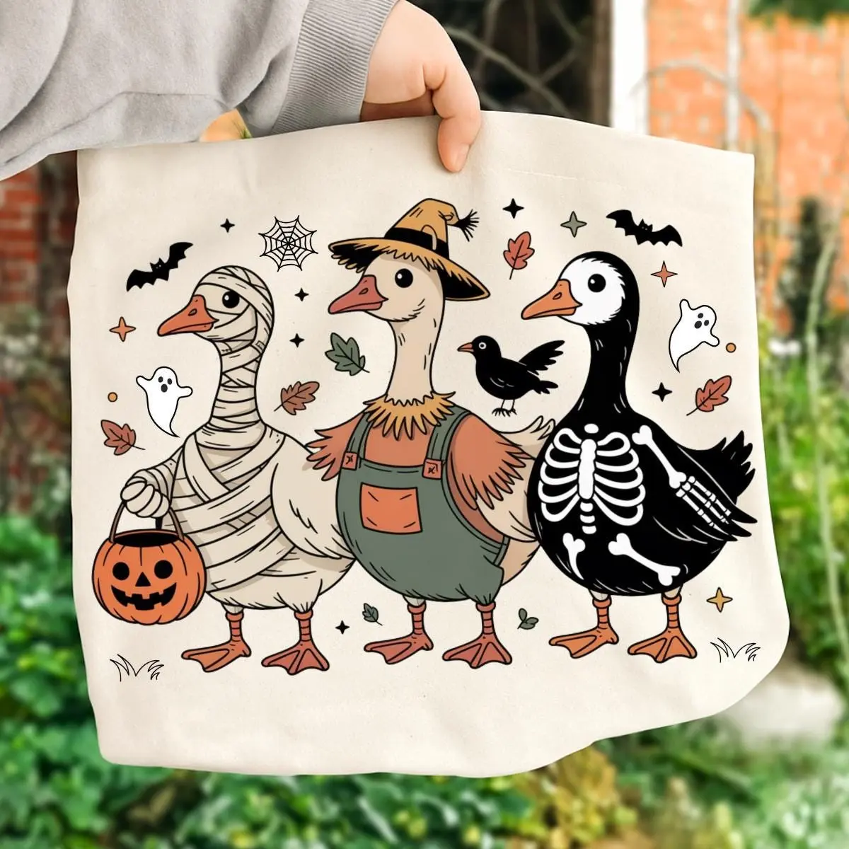 Comfort Colors Boo Ghost Goose T-Shirt, Halloween Skeleton Autumn Graphic Tee, Spooky Sublimation Design - photo 3