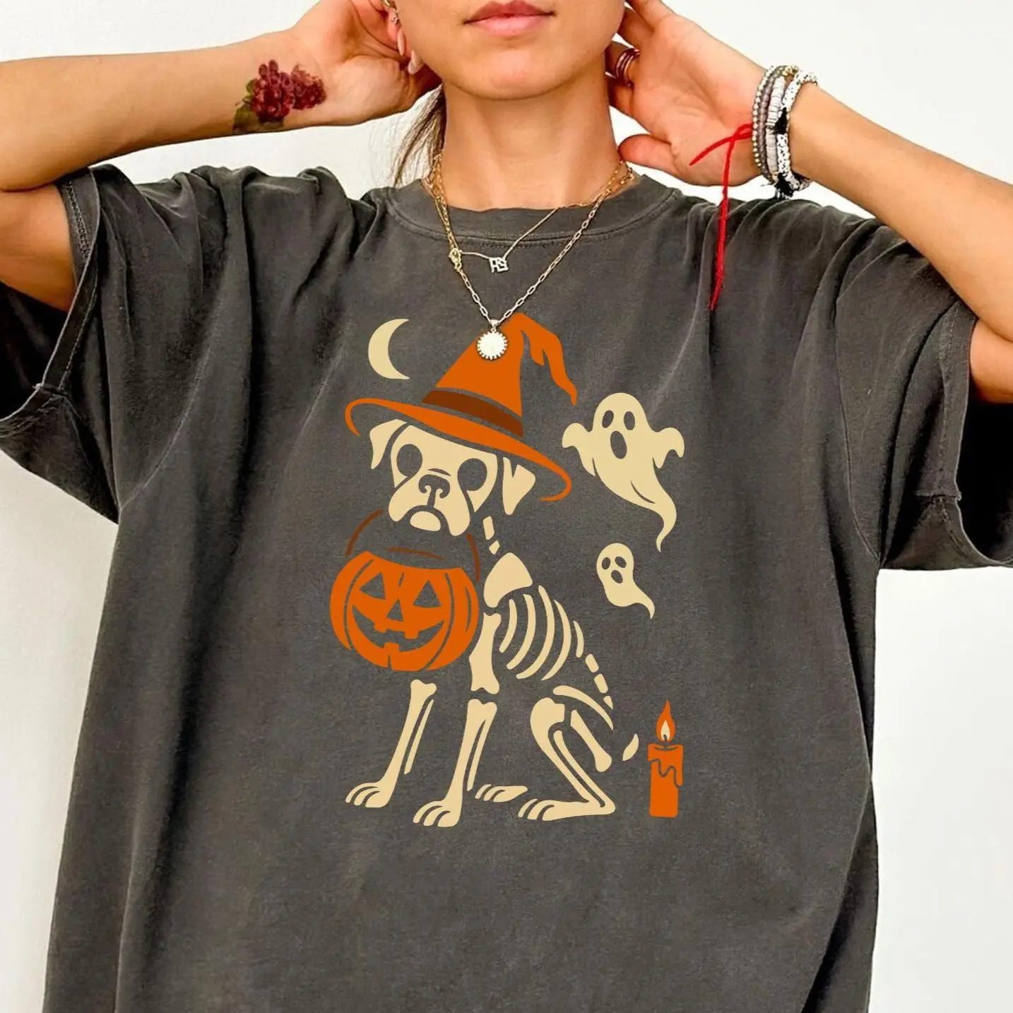 Comfort Colors Boxer Dog Halloween T-Shirt, Spooky Fall Graphic Tee, Puppy Lover Gift