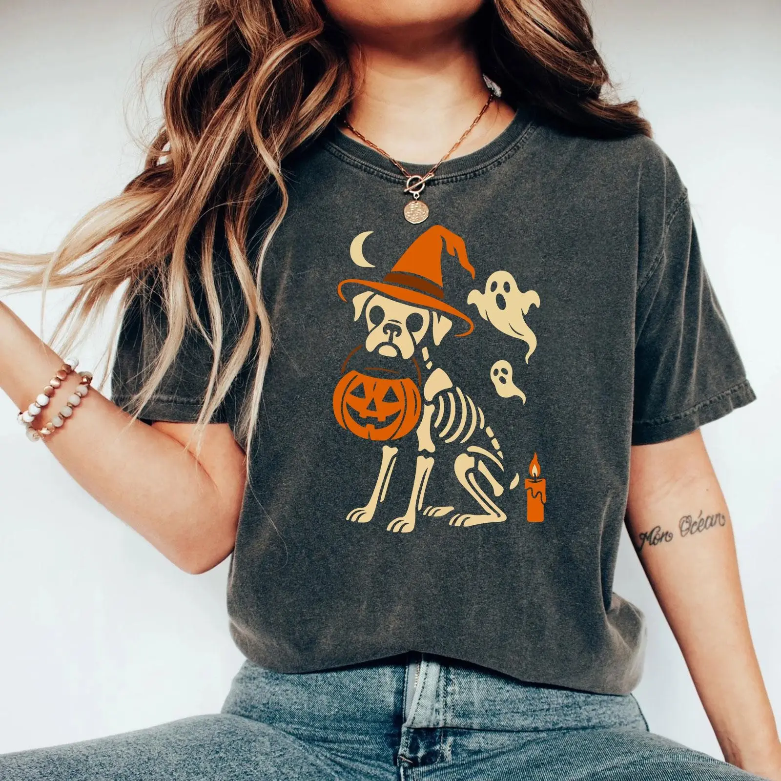 Comfort Colors Boxer Dog Halloween T-Shirt, Spooky Fall Graphic Tee, Puppy Lover Gift - photo 4