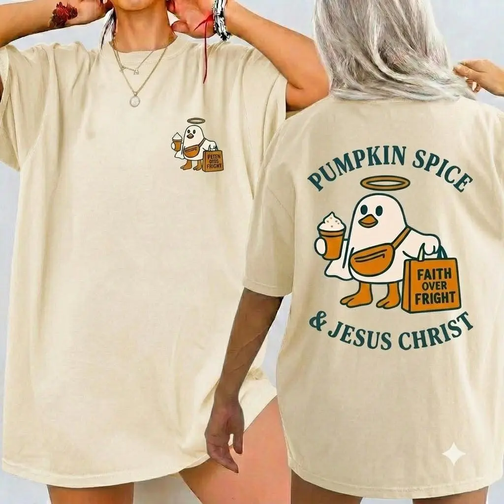 Comfort Colors Pumpkin Spice And The Spirit Of Christ Shirt, Cute Ghost Christian Halloween Fall Faith Tee