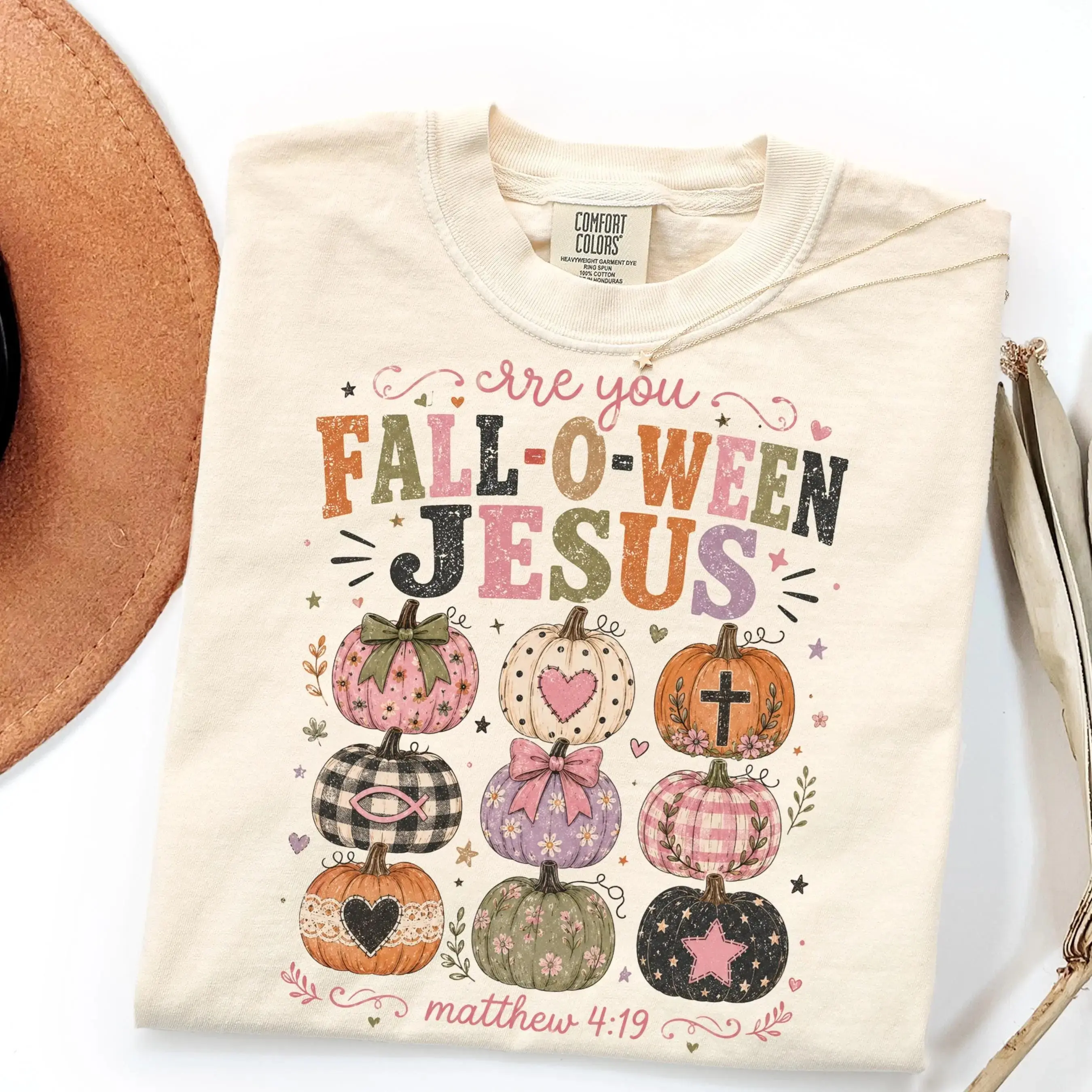 Comfort Colors Christian Halloween Shirt, Are You Fall-O-Ween Jesus Faith Based Religious Womens Tee - photo 2