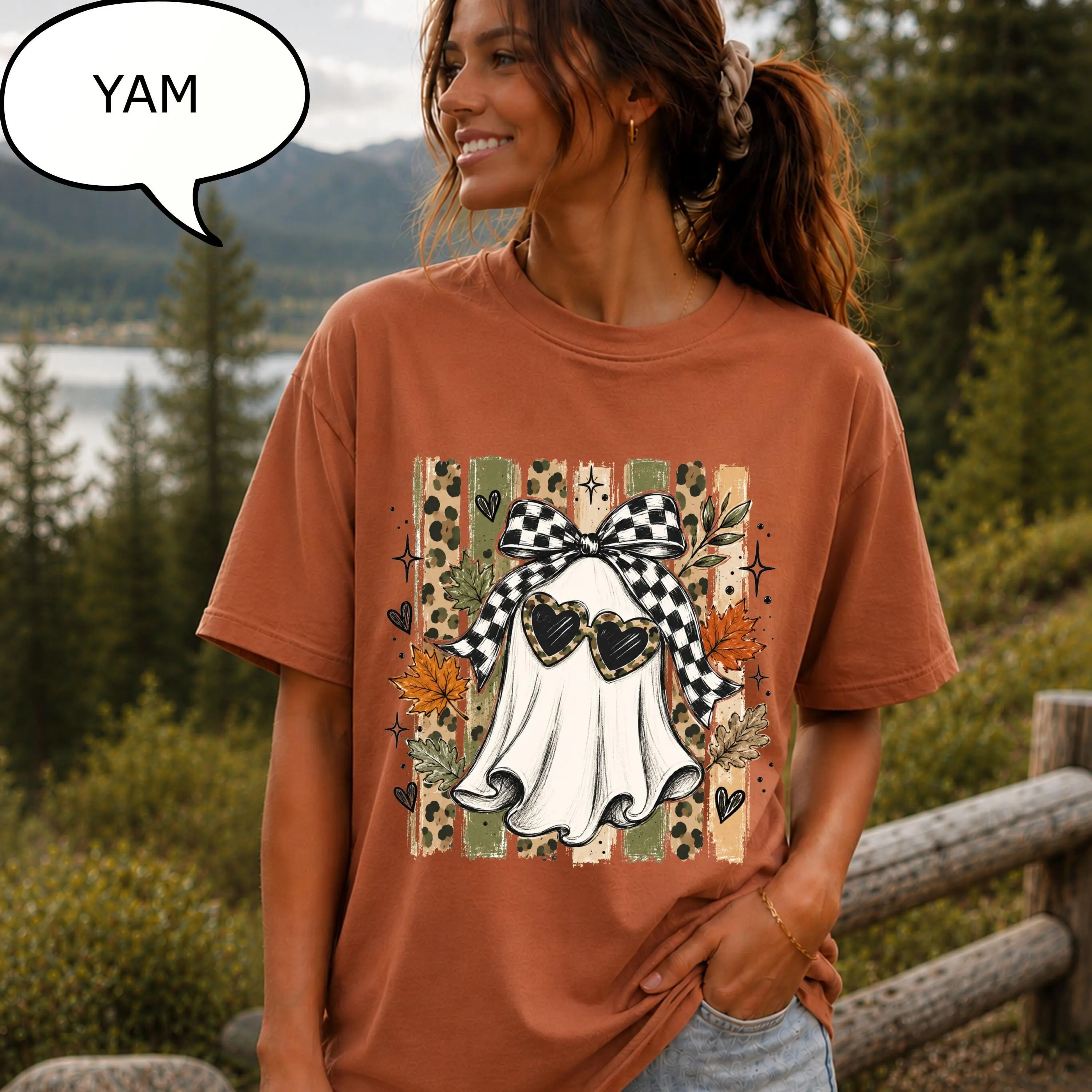 Comfort Colors Coquette Bow Sunglasses Ghost T-Shirt, Spooky Girl Shirt, Halloween Woman Gift - photo 2