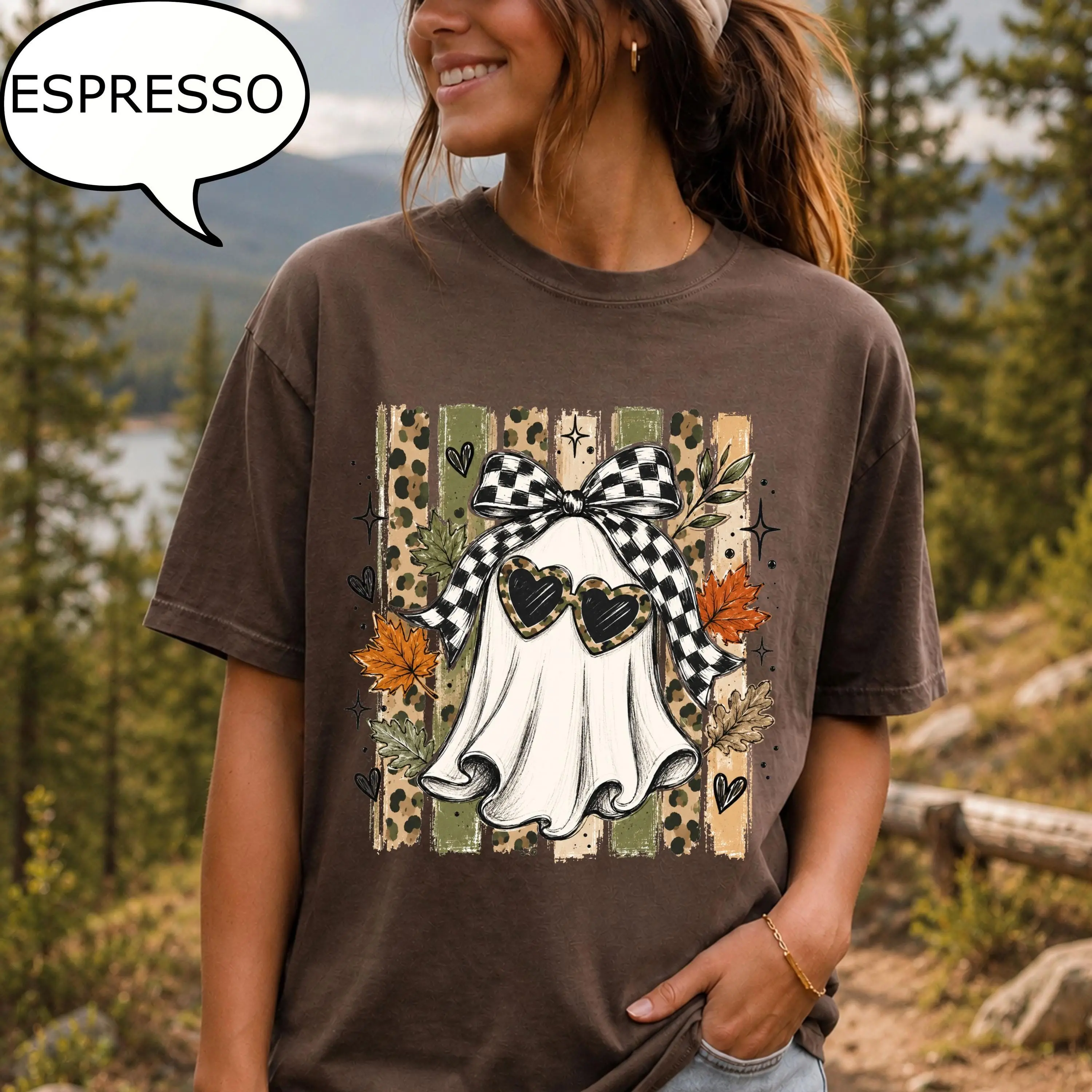 Comfort Colors Coquette Bow Sunglasses Ghost T-Shirt, Spooky Girl Shirt, Halloween Woman Gift - photo 3
