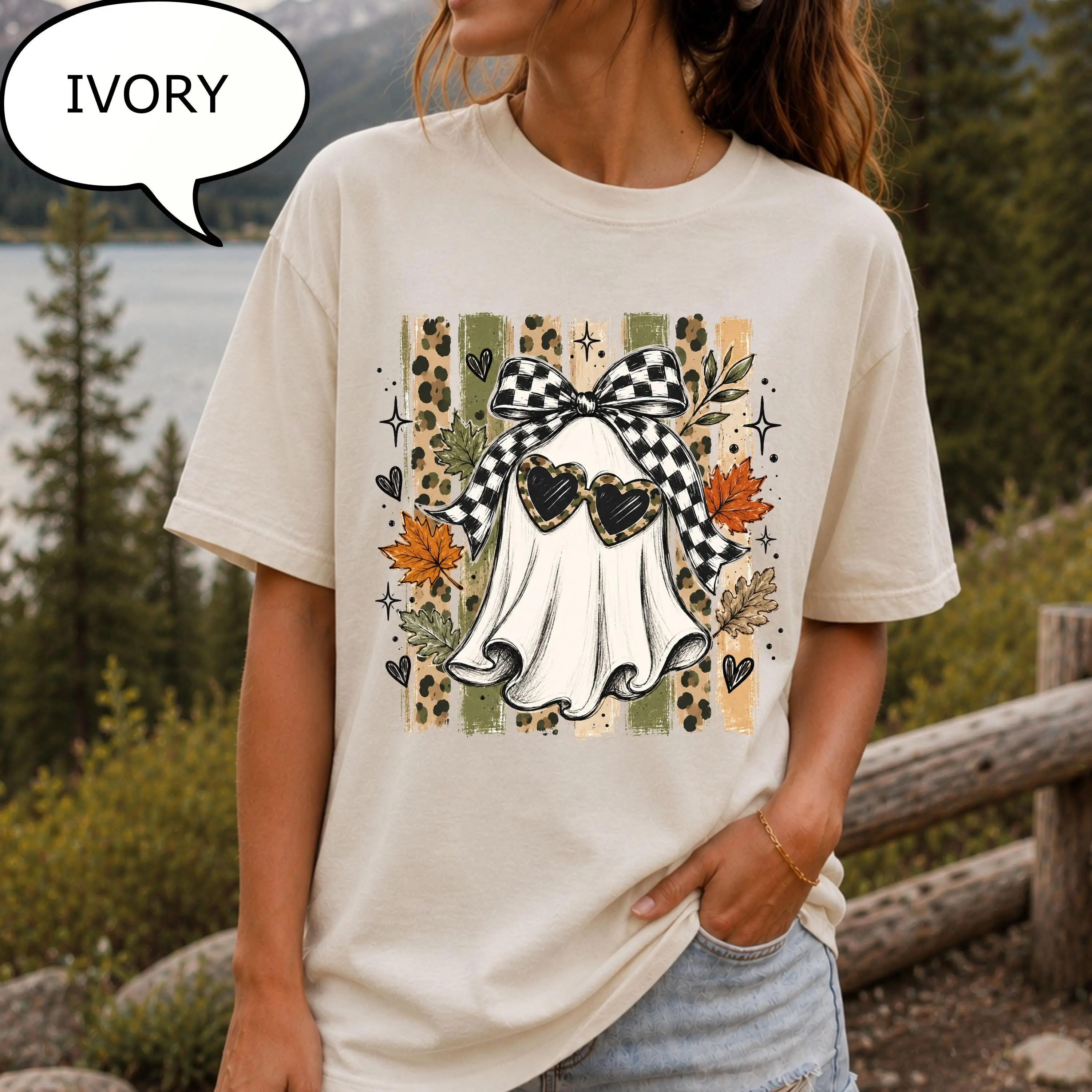 Comfort Colors Coquette Bow Sunglasses Ghost T-Shirt, Spooky Girl Shirt, Halloween Woman Gift - photo 4