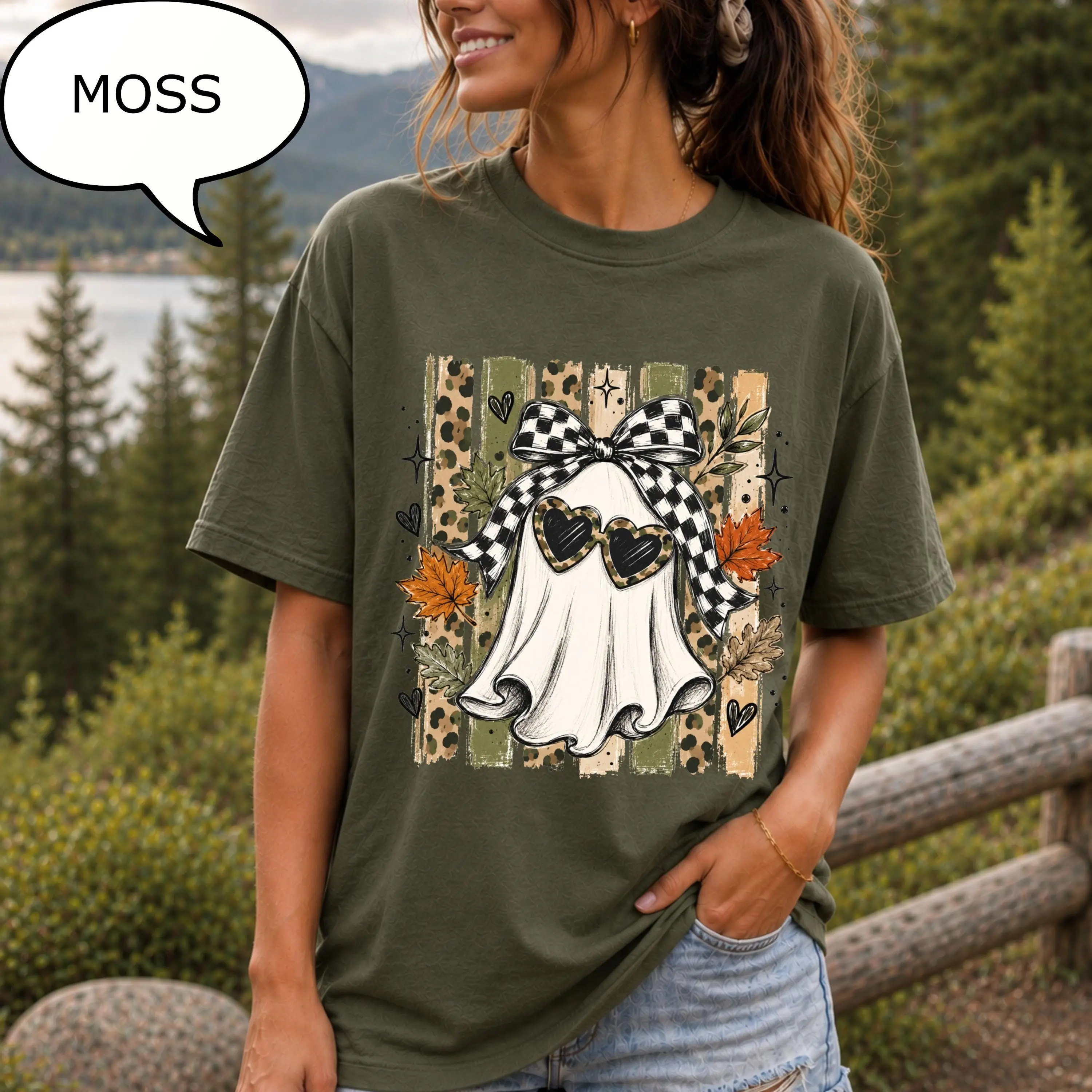 Comfort Colors Coquette Bow Sunglasses Ghost T-Shirt, Spooky Girl Shirt, Halloween Woman Gift - photo 5