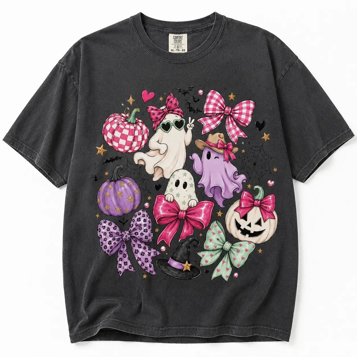 Comfort Colors Coquette Pink Boo-jee Ghost Shirts for Women Halloween Party - photo 2