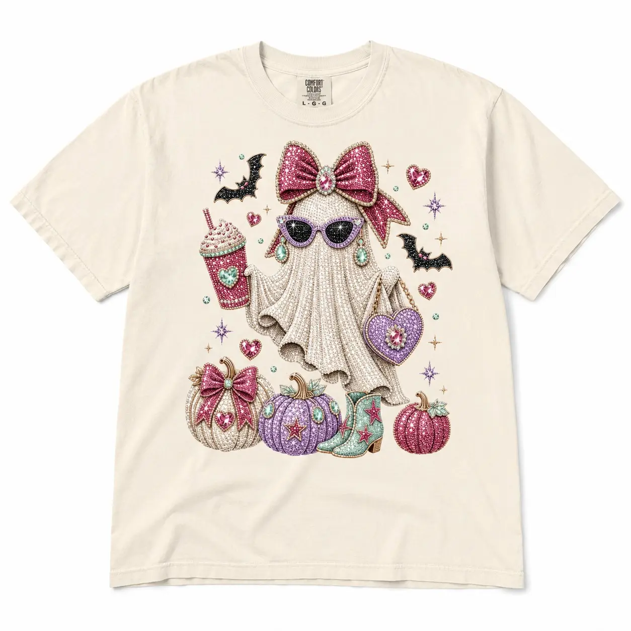 Comfort Colors Coquette Pink Boo-jee Ghost Shirts for Women Halloween Party - photo 5