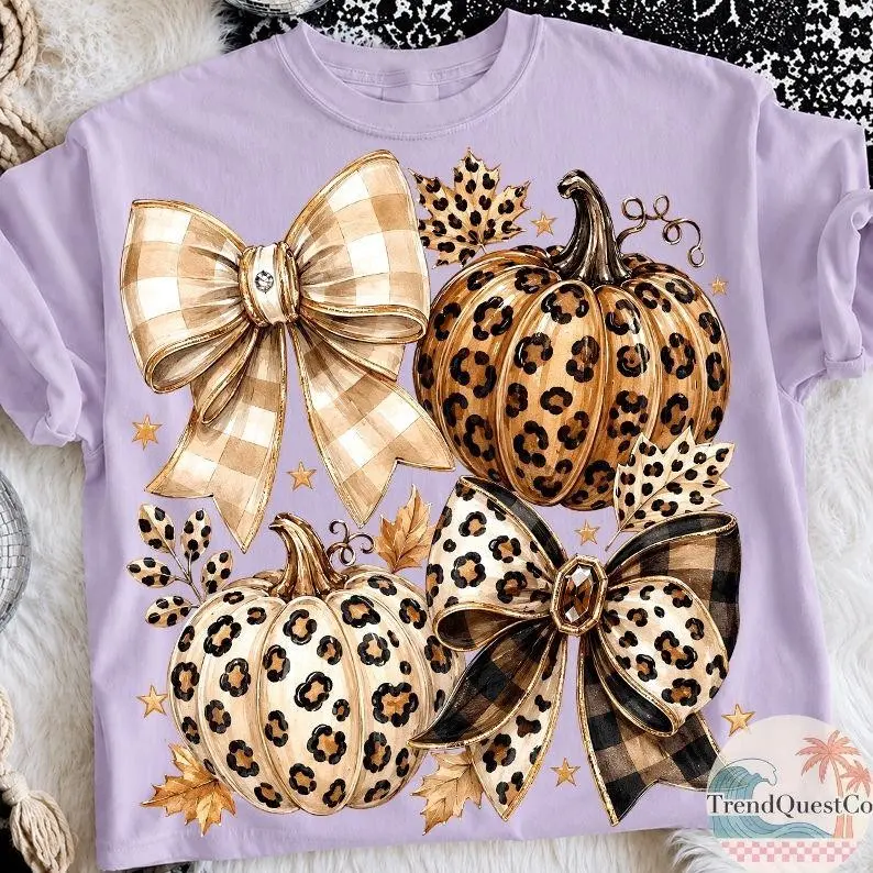 Comfort Colors Coquette Pumpkin Shirt, Retro Trendy Fall Season Graphic Tee - photo 5