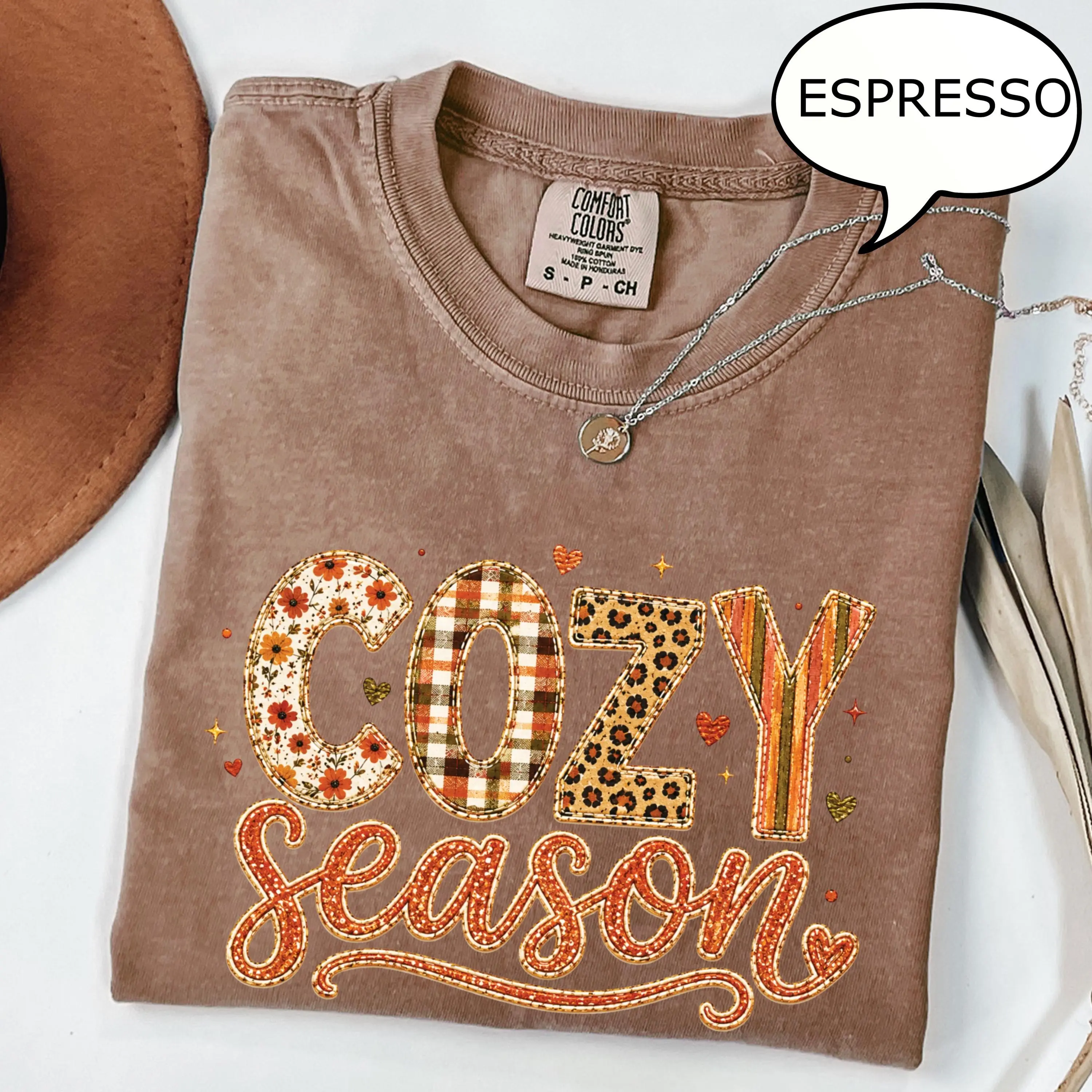 Comfort Colors Cozy Season Shirt for Women, Fall Aesthetic Autumn Soft Oversized Pumpkin Spice Graphic Tee