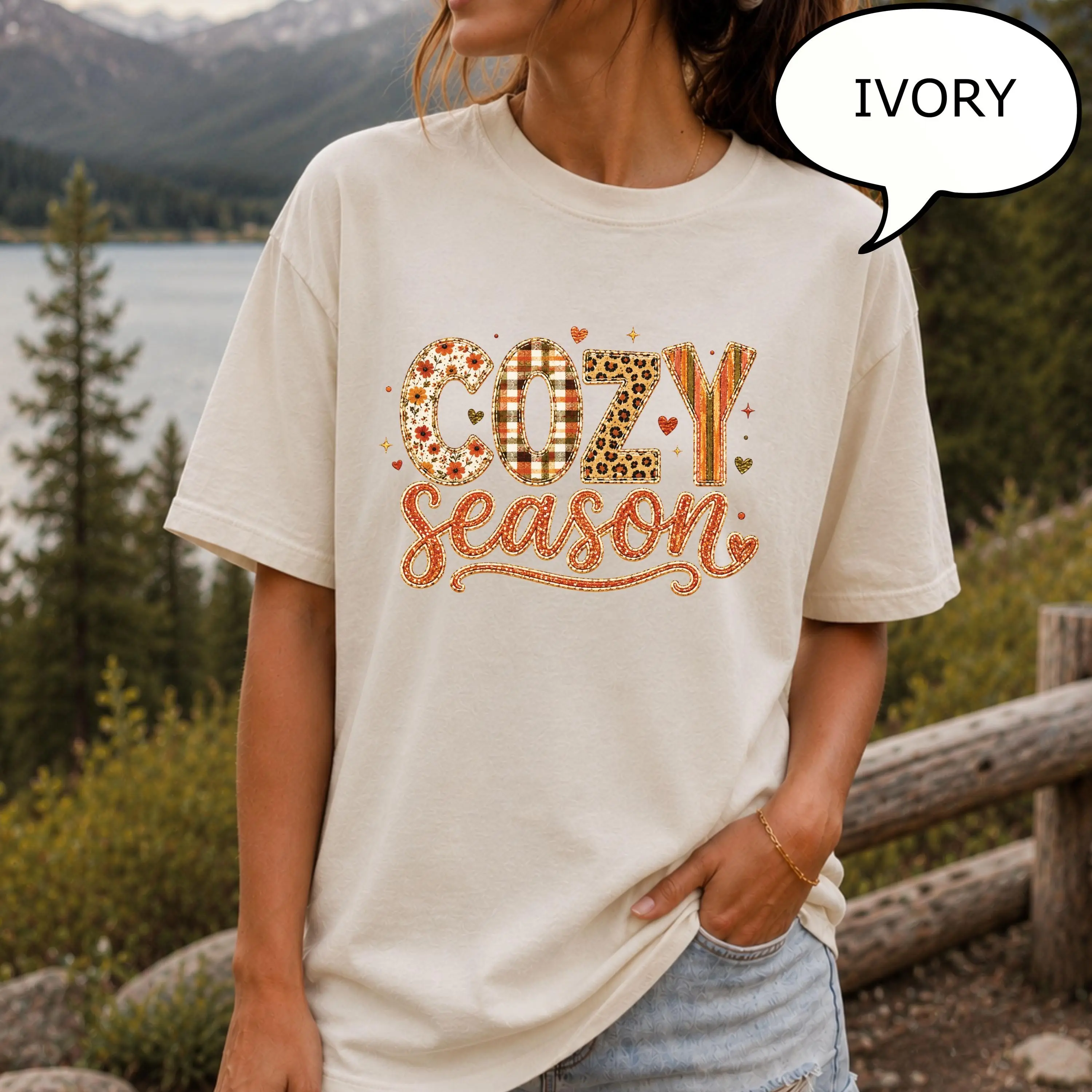 Comfort Colors Cozy Season Shirt for Women, Fall Aesthetic Autumn Soft Oversized Pumpkin Spice Graphic Tee - photo 3