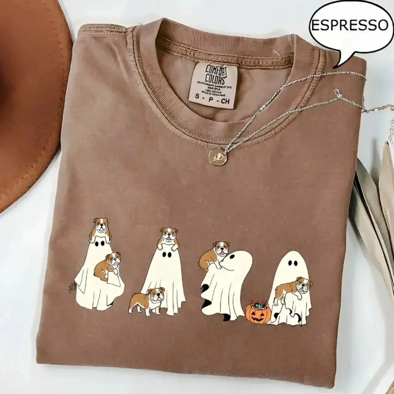 Comfort Colors Custom Dog Halloween Shirt, 50+ Breeds Available Ghost Boba Tea Funny Dog Gift Tee - photo 3