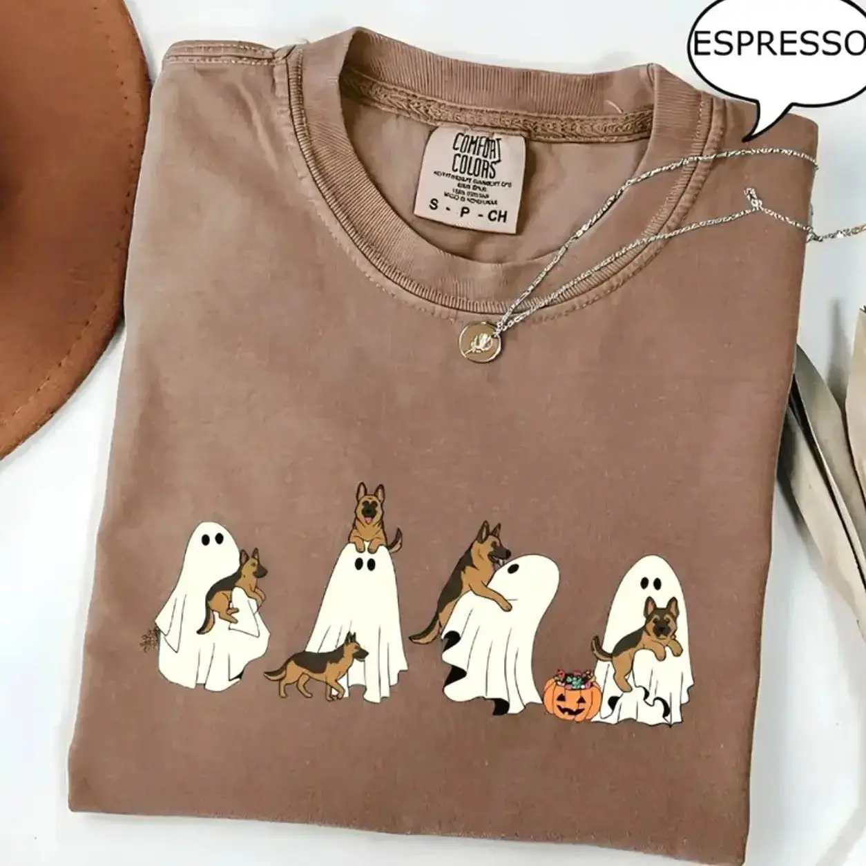 Comfort Colors Custom Dog Halloween Shirt, 50+ Breeds Available Ghost Boba Tea Funny Dog Gift Tee - photo 5