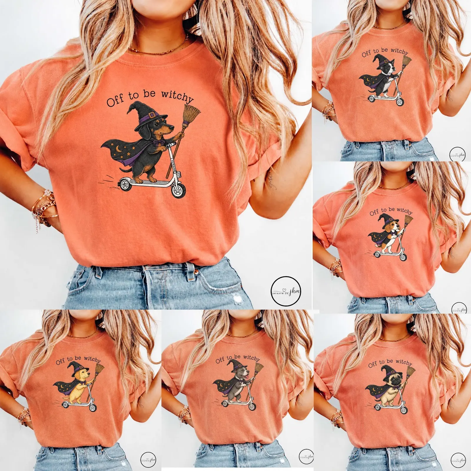 Comfort Colors Custom Dogs Off to Be Witchy Shirt, Personalized Dog Mom Halloween Tee, Pet Lover Gift