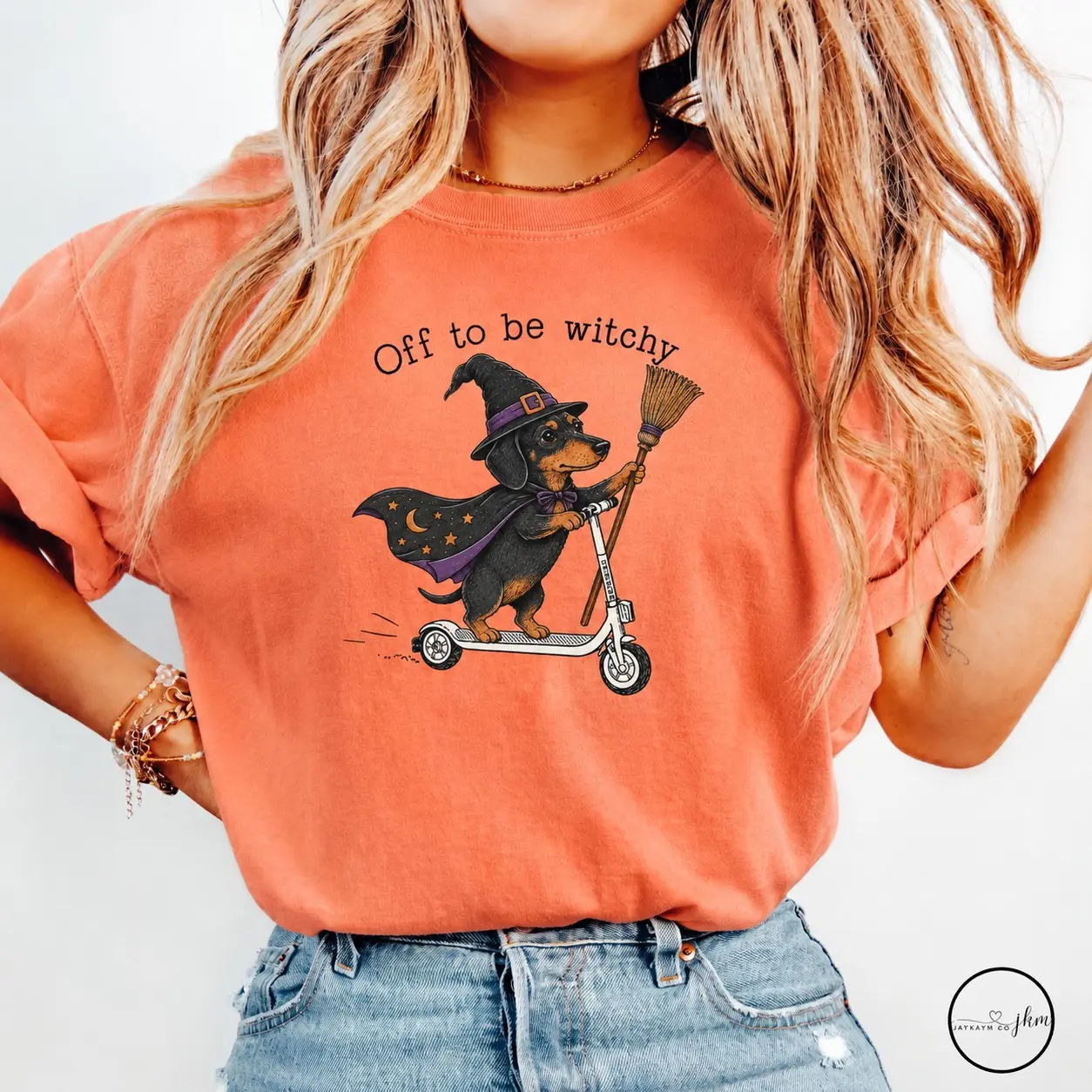 Comfort Colors Custom Dogs Off to Be Witchy Shirt, Personalized Dog Mom Halloween Tee, Pet Lover Gift - photo 2