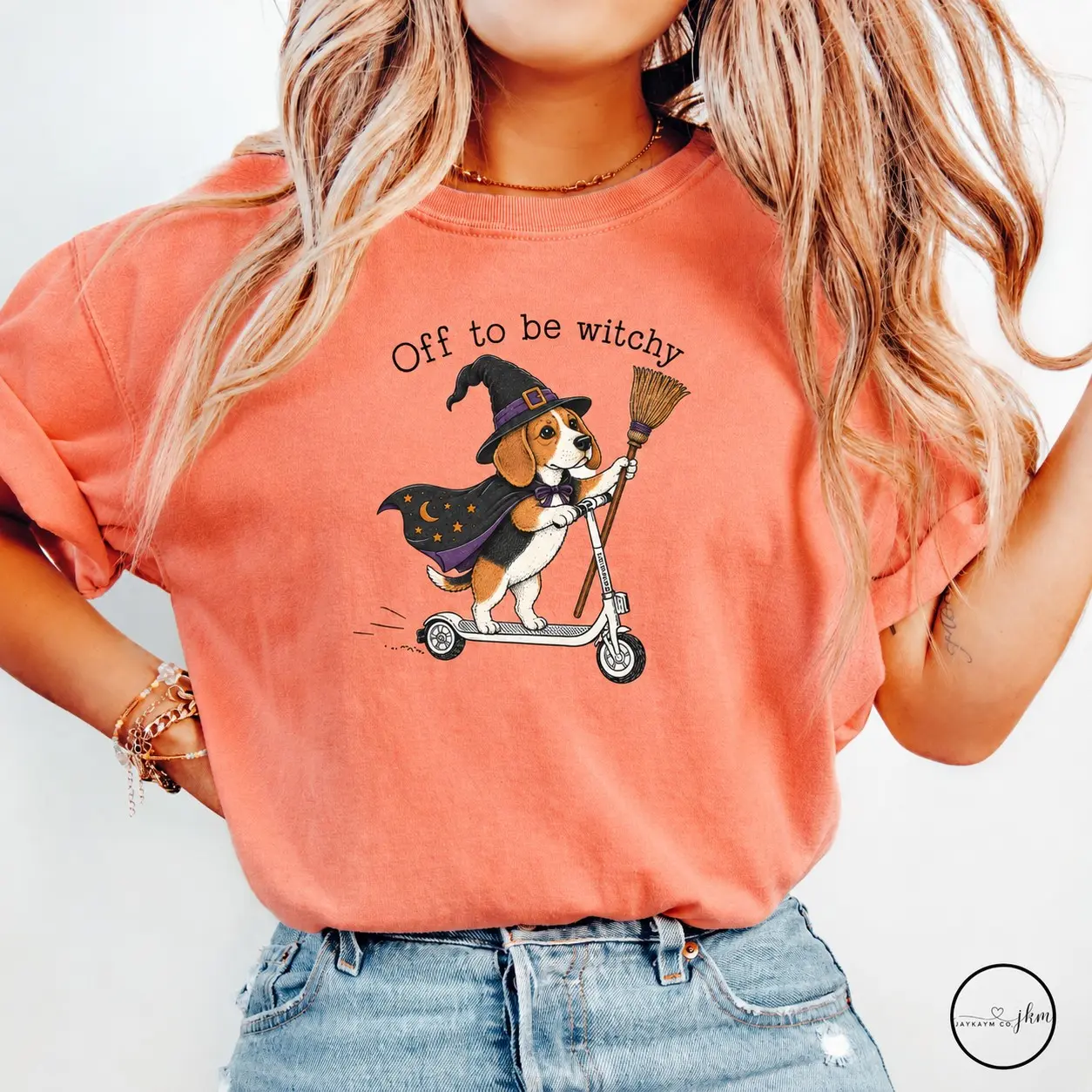 Comfort Colors Custom Dogs Off to Be Witchy Shirt, Personalized Dog Mom Halloween Tee, Pet Lover Gift - photo 4