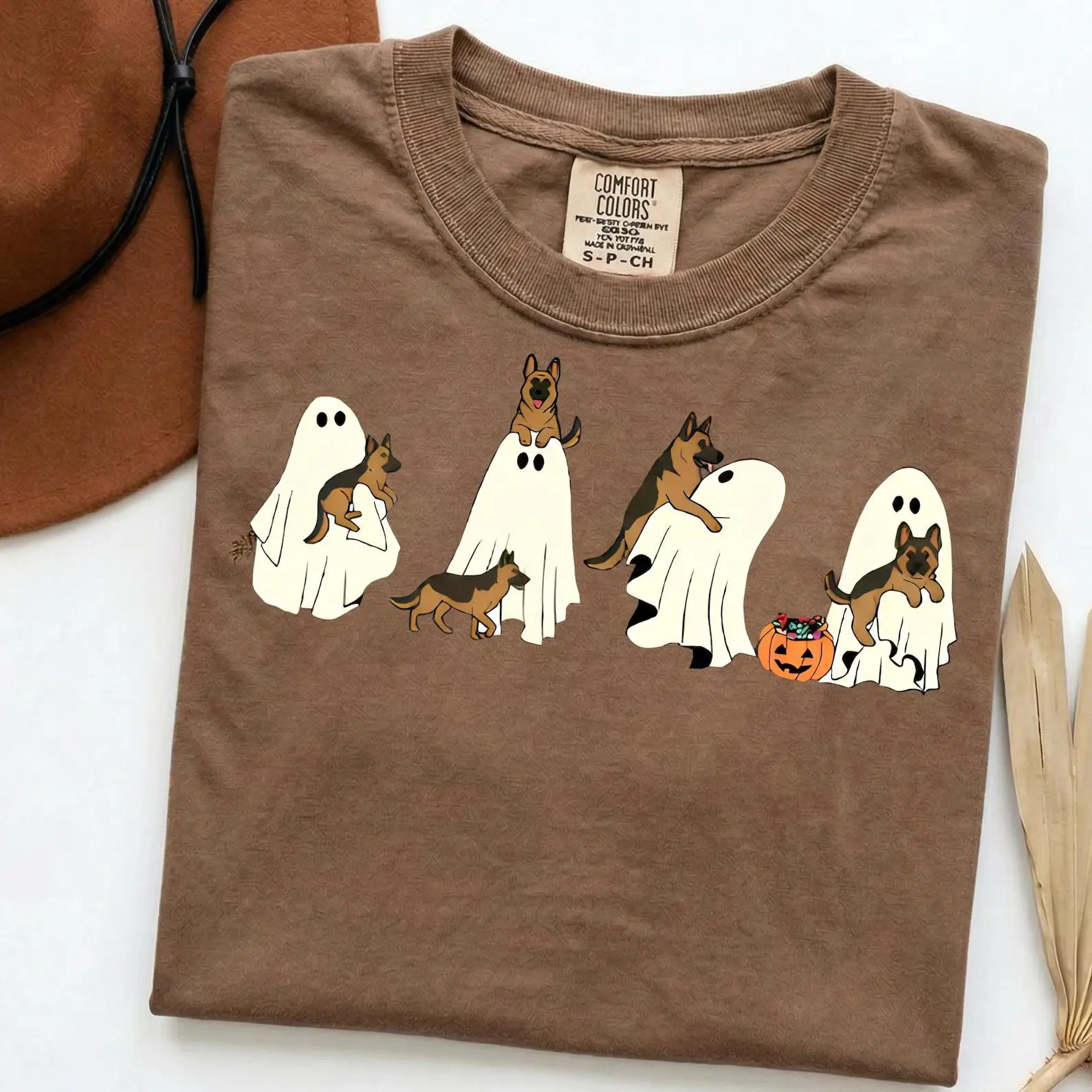 Comfort Colors Custom Halloween Dog Hoodie, Cute Dogs Playing With Ghost Costume, Spooky Season Gift For Lovers - photo 2