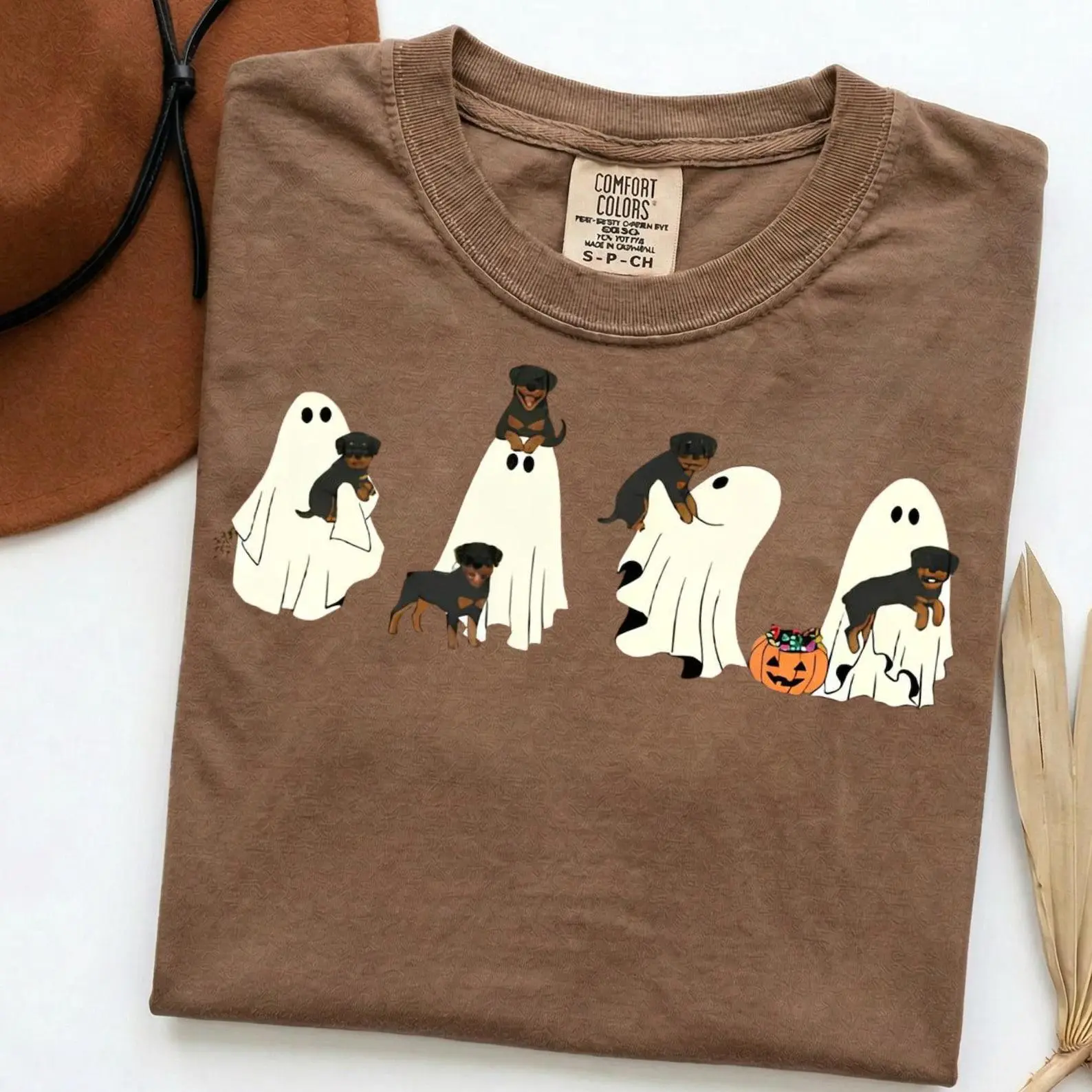 Comfort Colors Custom Halloween Dog Hoodie, Cute Dogs Playing With Ghost Costume, Spooky Season Gift For Lovers - photo 3