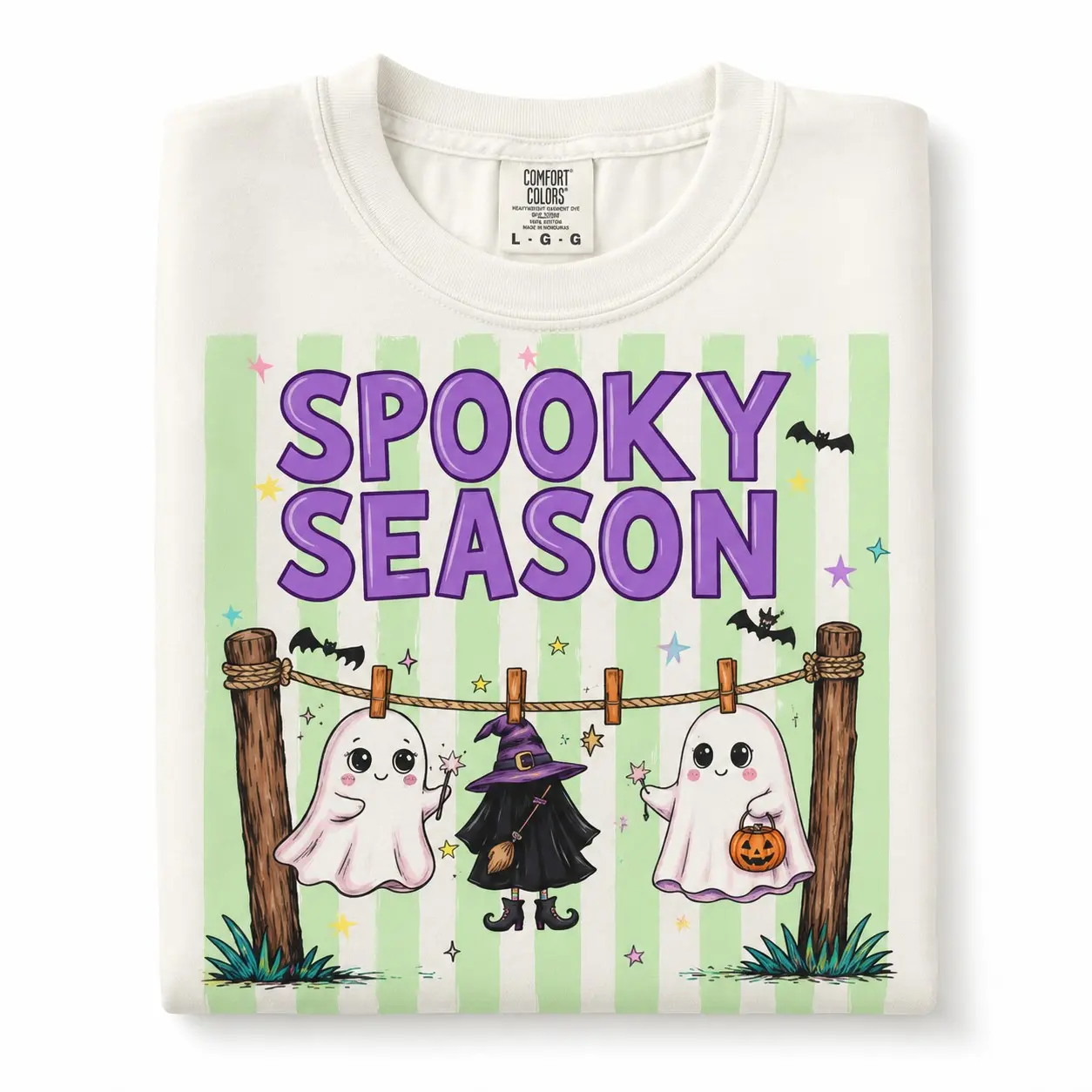 Comfort Colors Cute Ghost Animals Dachshund Goose Boo-jee Women Graphic Shirts Halloween Party - photo 5