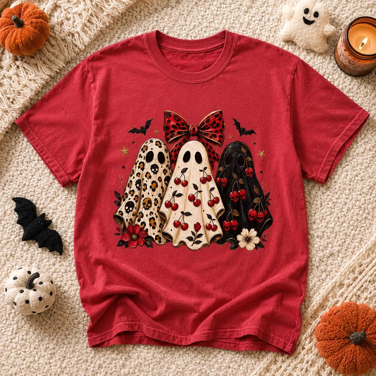 Comfort Colors Cute Ghost Halloween Shirt for Women Graphic Tee Spooky Season Vintage Goth Fall Gift - photo 3