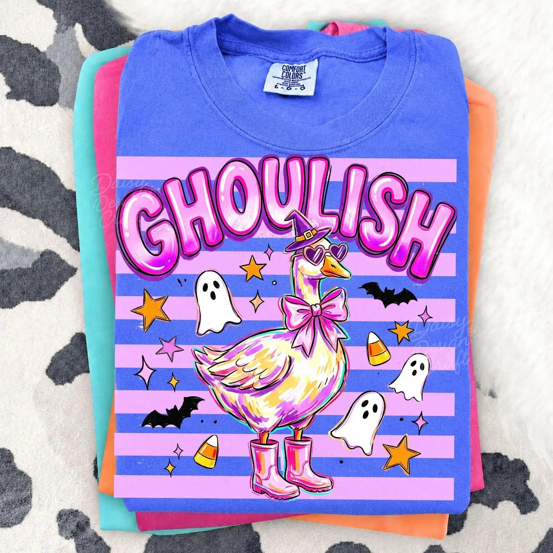 Comfort Colors Cute Goose Halloween Shirt, Womens Ghoulish Preppy Tee, Girly Spooky Season Cottagecore Fall Graphic Top - photo 4