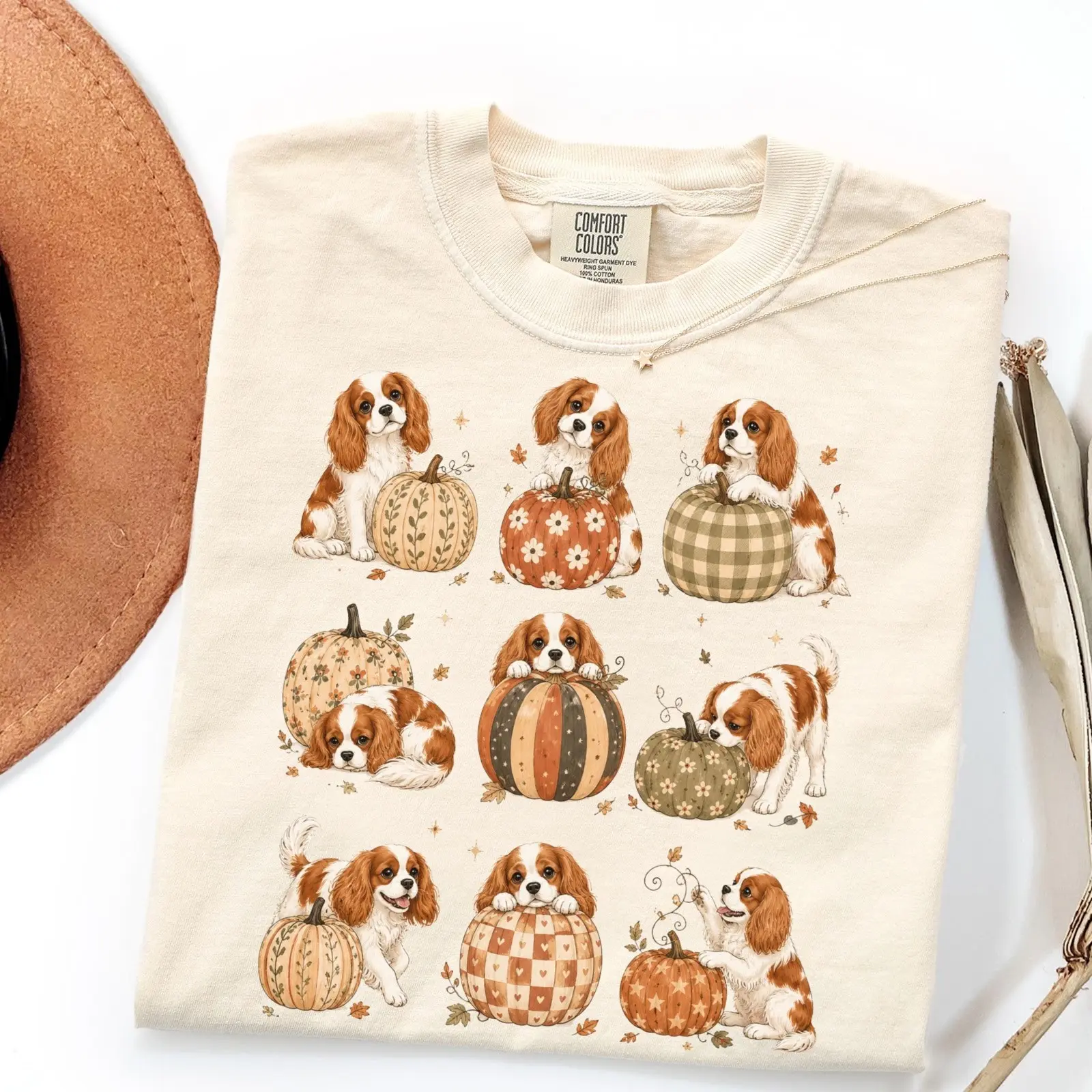 Comfort Colors Cute Pumpkin Dog Breed Shirt, Cottagecore Labrador Golden Dachshund Poodle Fall Tee for Moms - photo 5