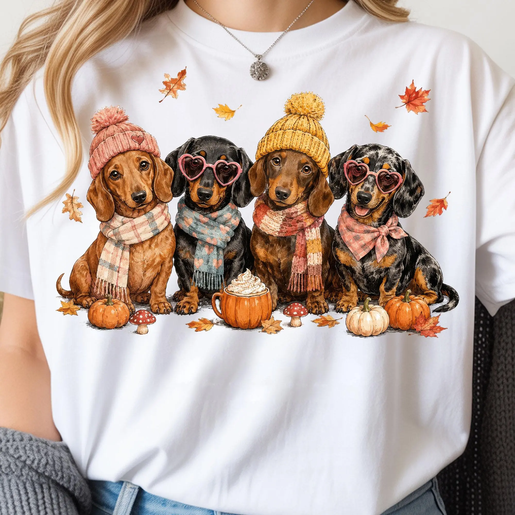 Comfort Colors Dachshund Fall Shirt, Cute Wiener Dog Mom Pumpkin Thanksgiving Autumn Gift