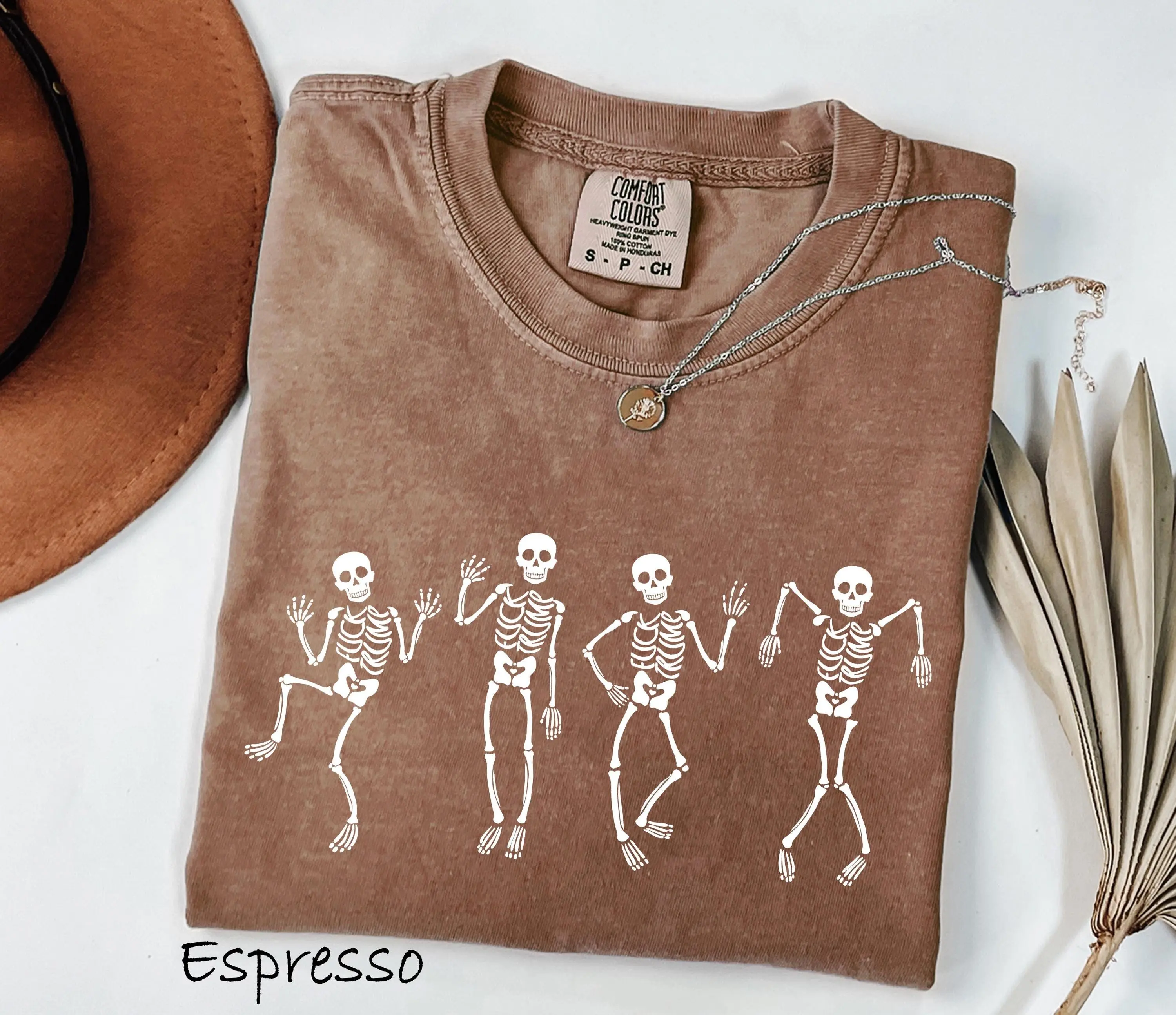 Comfort Colors Dancing Skeleton Sweatshirt, Cute Halloween Party Graphic Crewneck For Women - photo 1