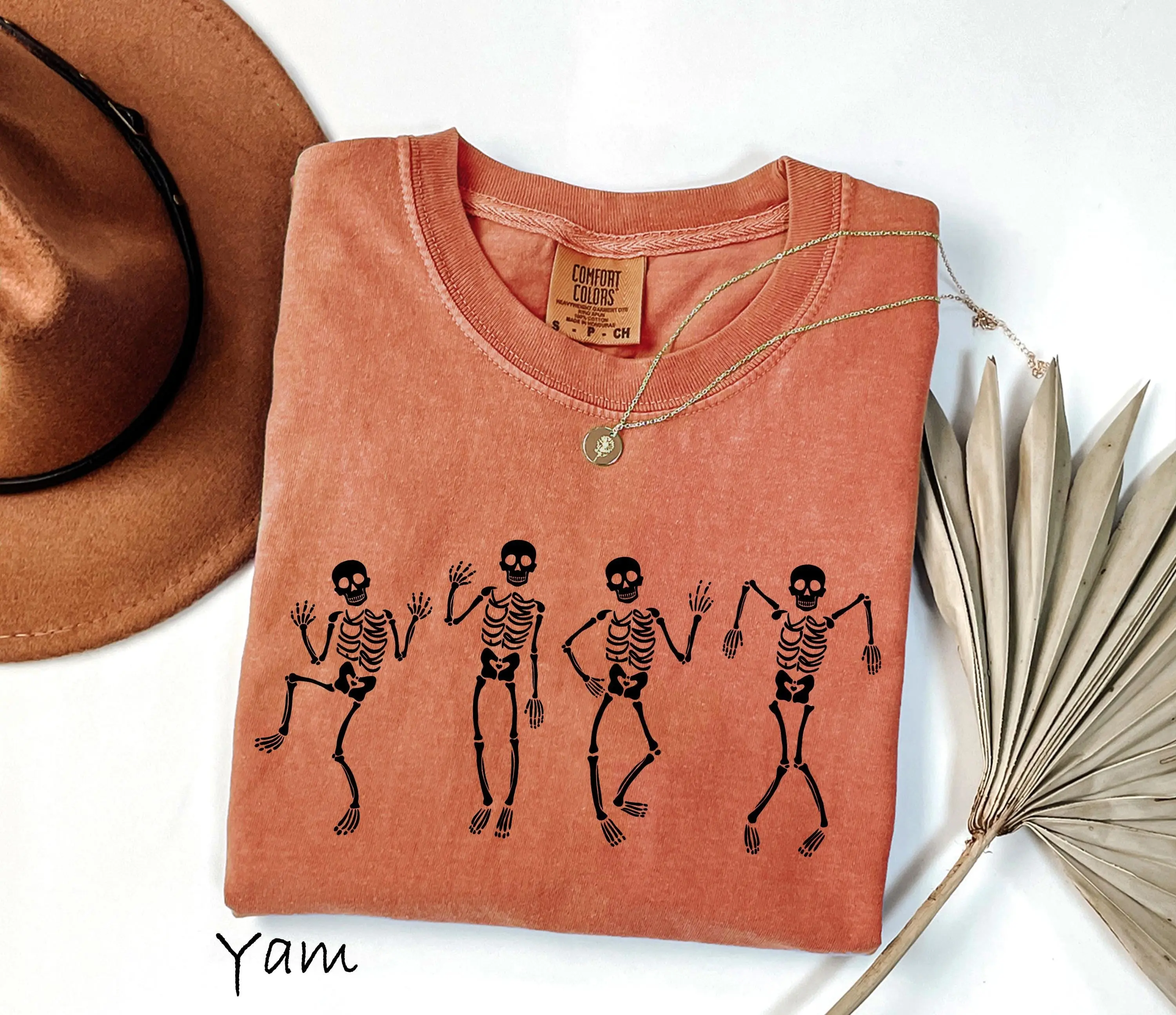 Comfort Colors Dancing Skeleton Sweatshirt, Cute Halloween Party Graphic Crewneck For Women - photo 4