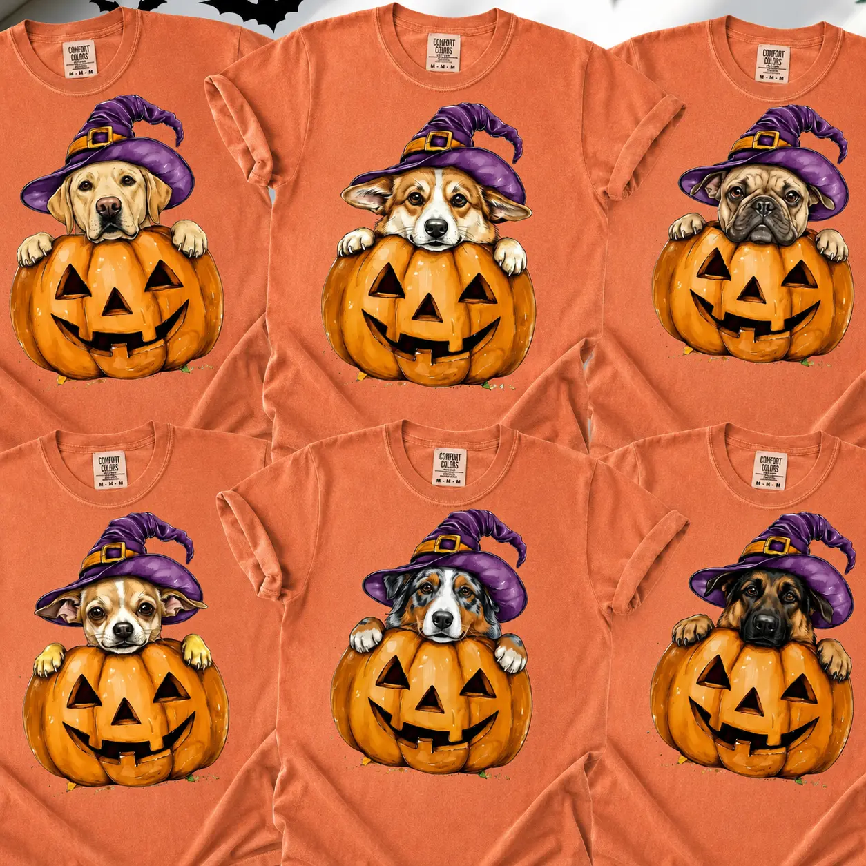 Comfort Colors Dog Breeds Halloween Yam Shirt, Pumpkin Portrait Tee, Custom Breed Dog Mom Spooky Gift